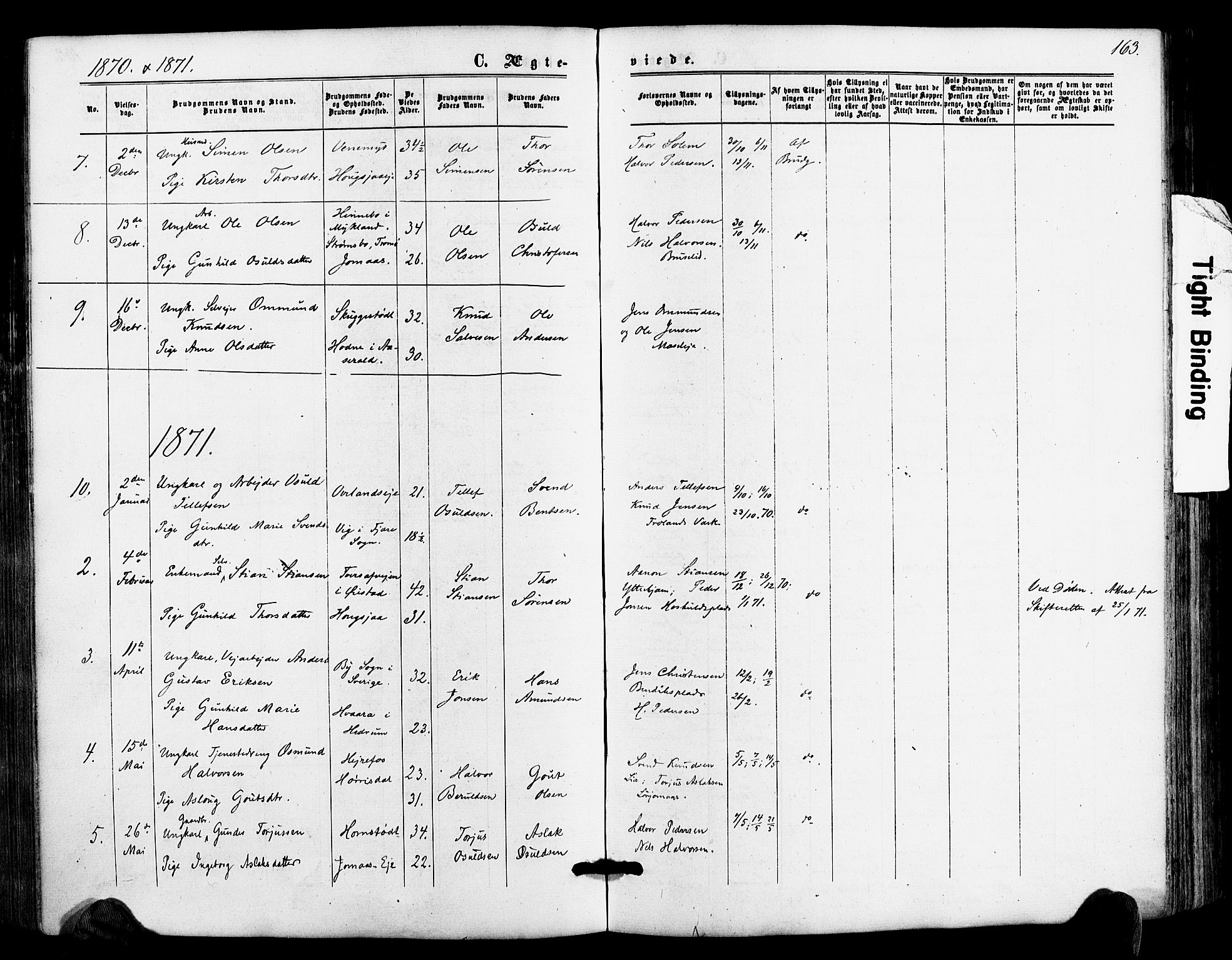 Froland sokneprestkontor, AV/SAK-1111-0013/F/Fa/L0003: Parish register (official) no. A 3, 1864-1881, p. 163