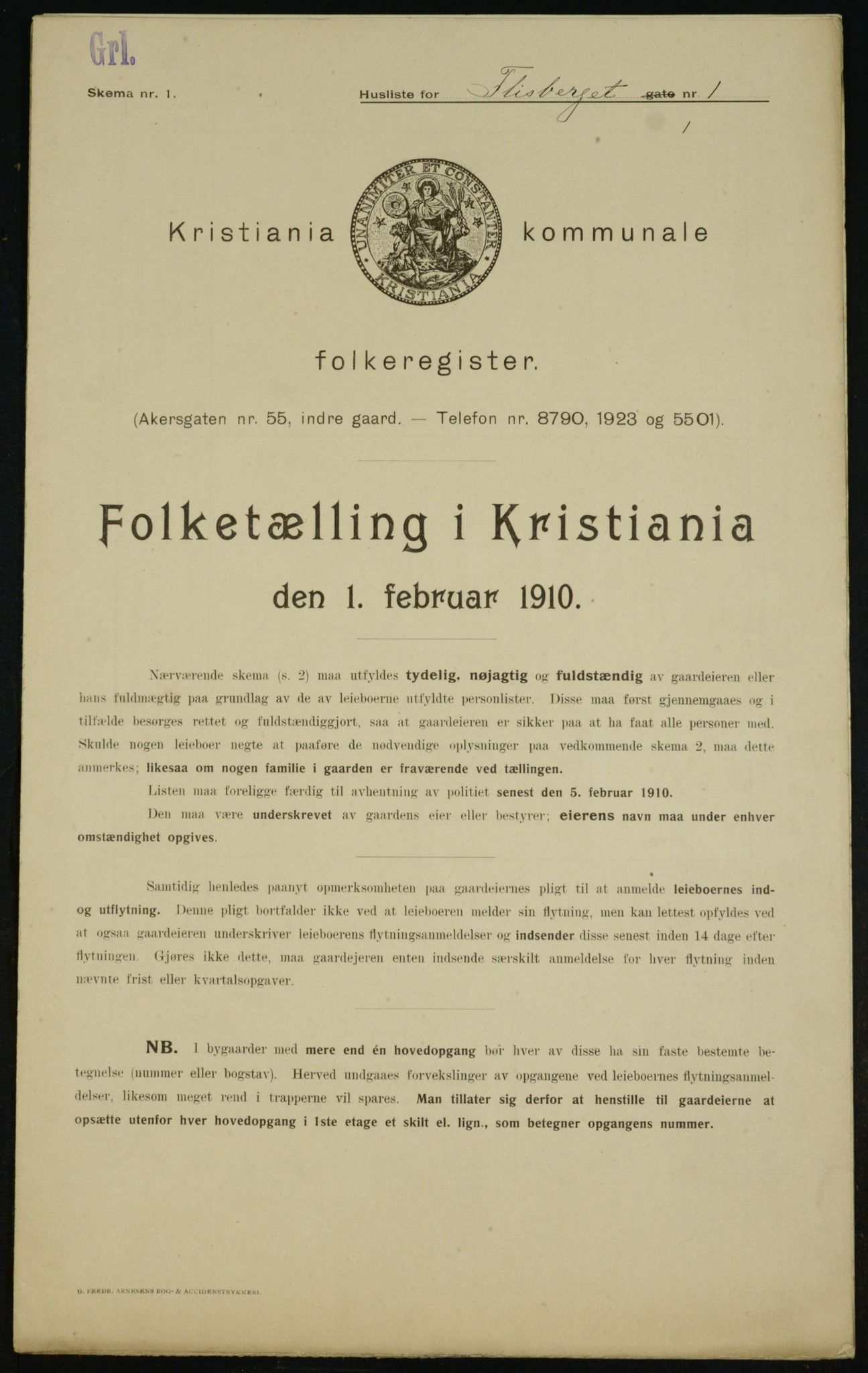 OBA, Municipal Census 1910 for Kristiania, 1910, p. 23145