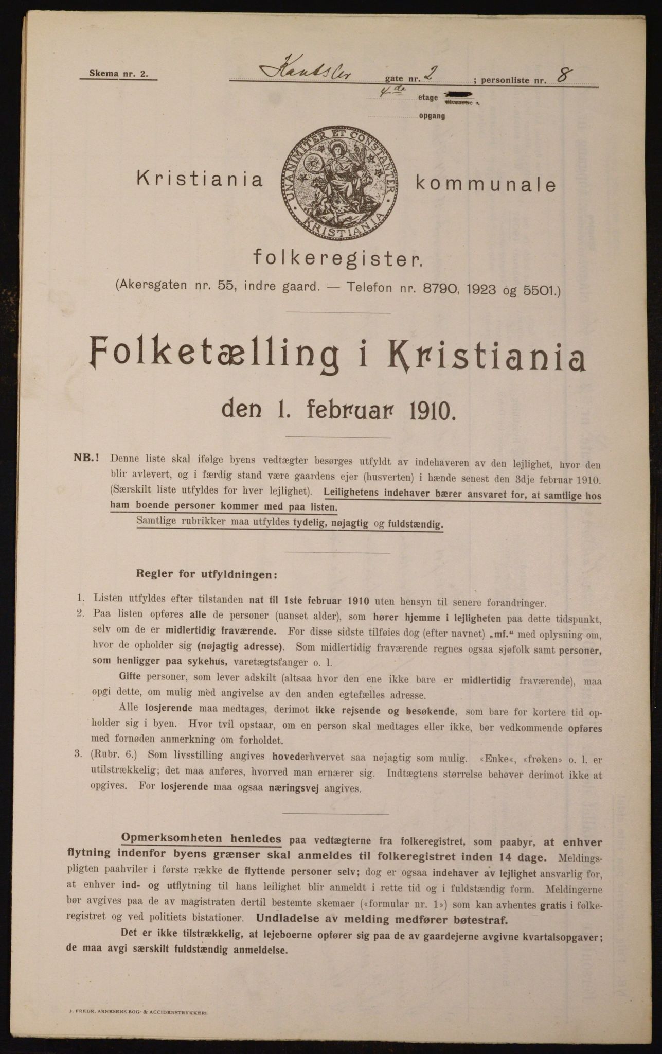 OBA, Municipal Census 1910 for Kristiania, 1910, p. 46639