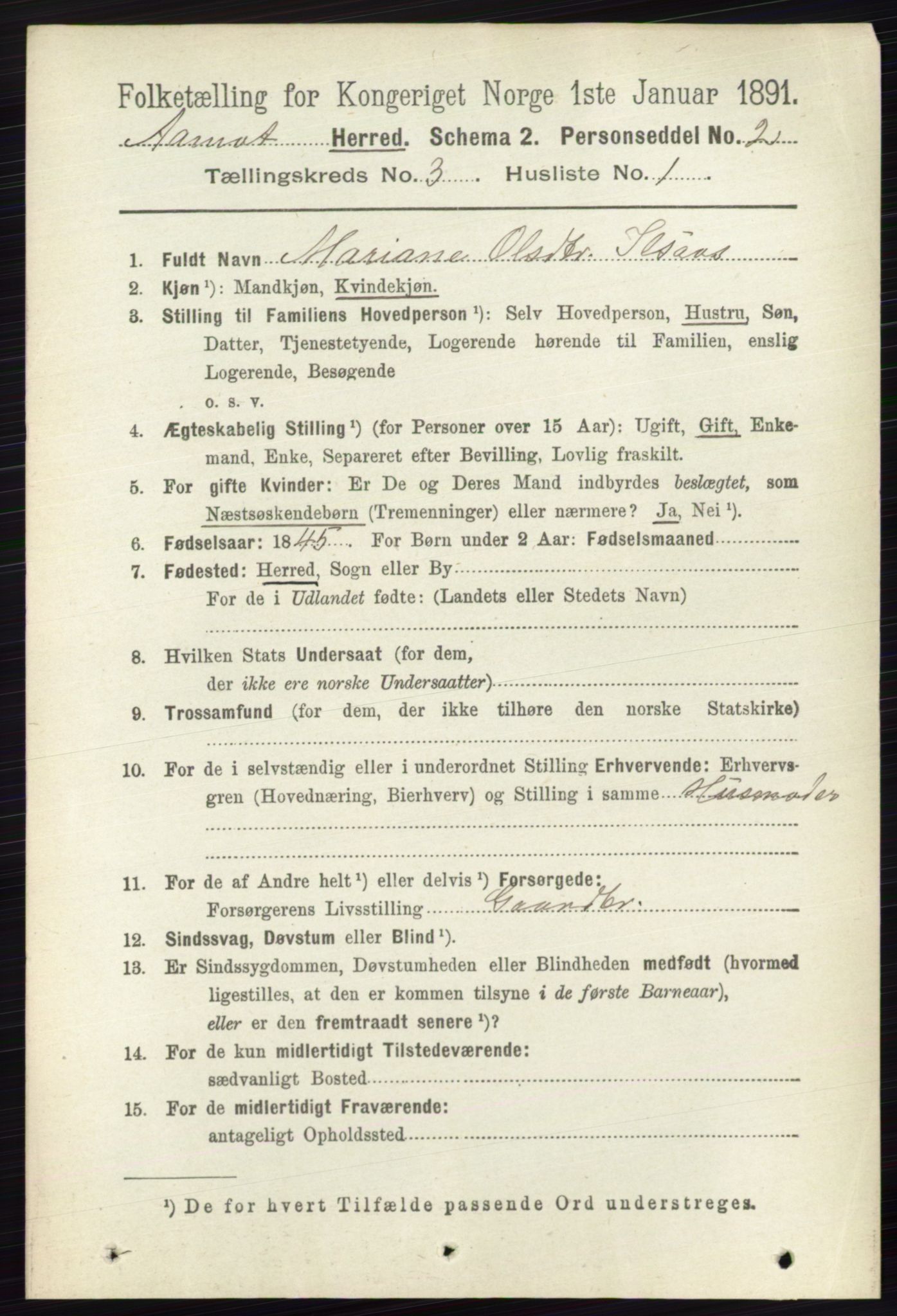 RA, 1891 census for 0429 Åmot, 1891, p. 1493