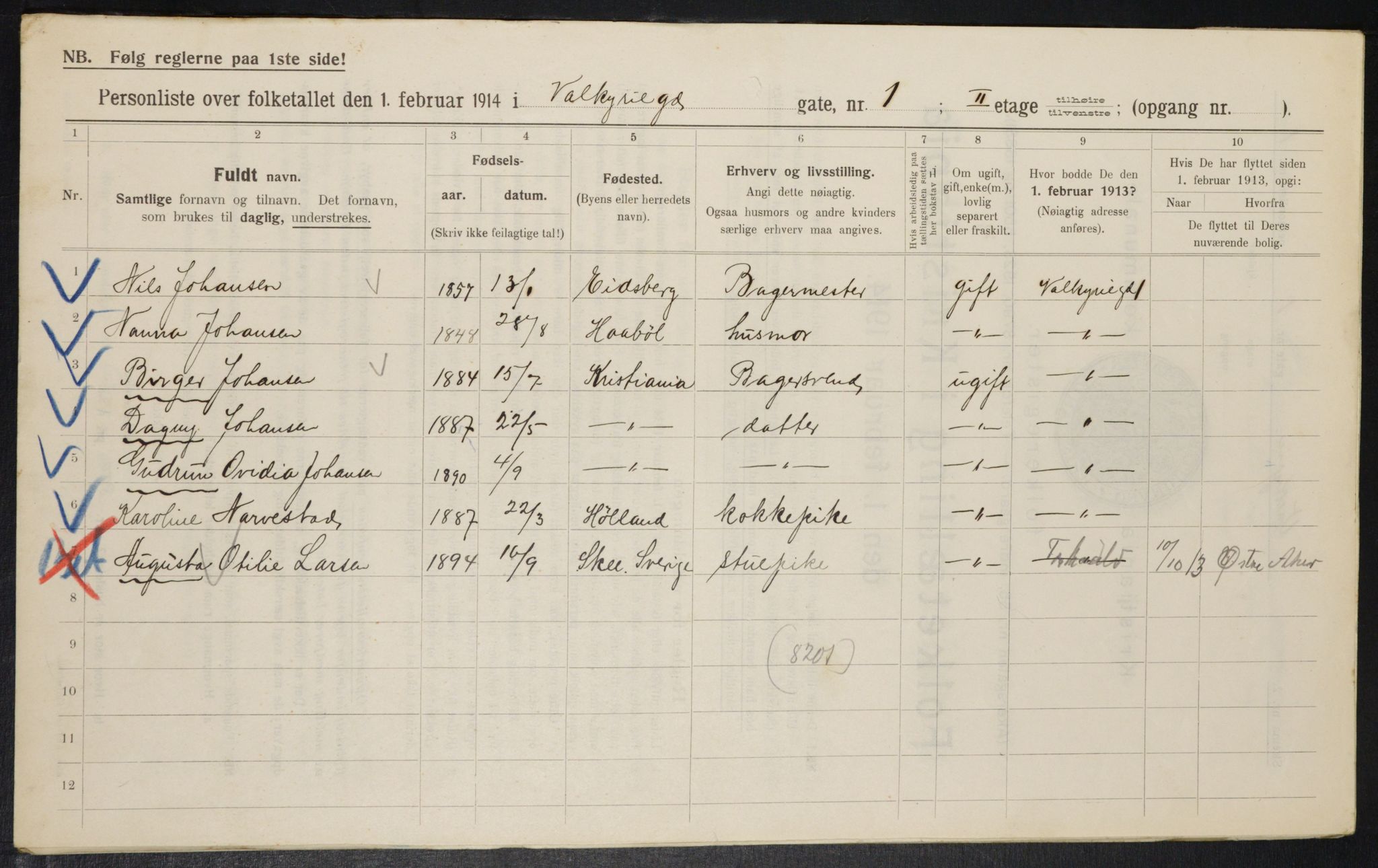 OBA, Municipal Census 1914 for Kristiania, 1914, p. 122669