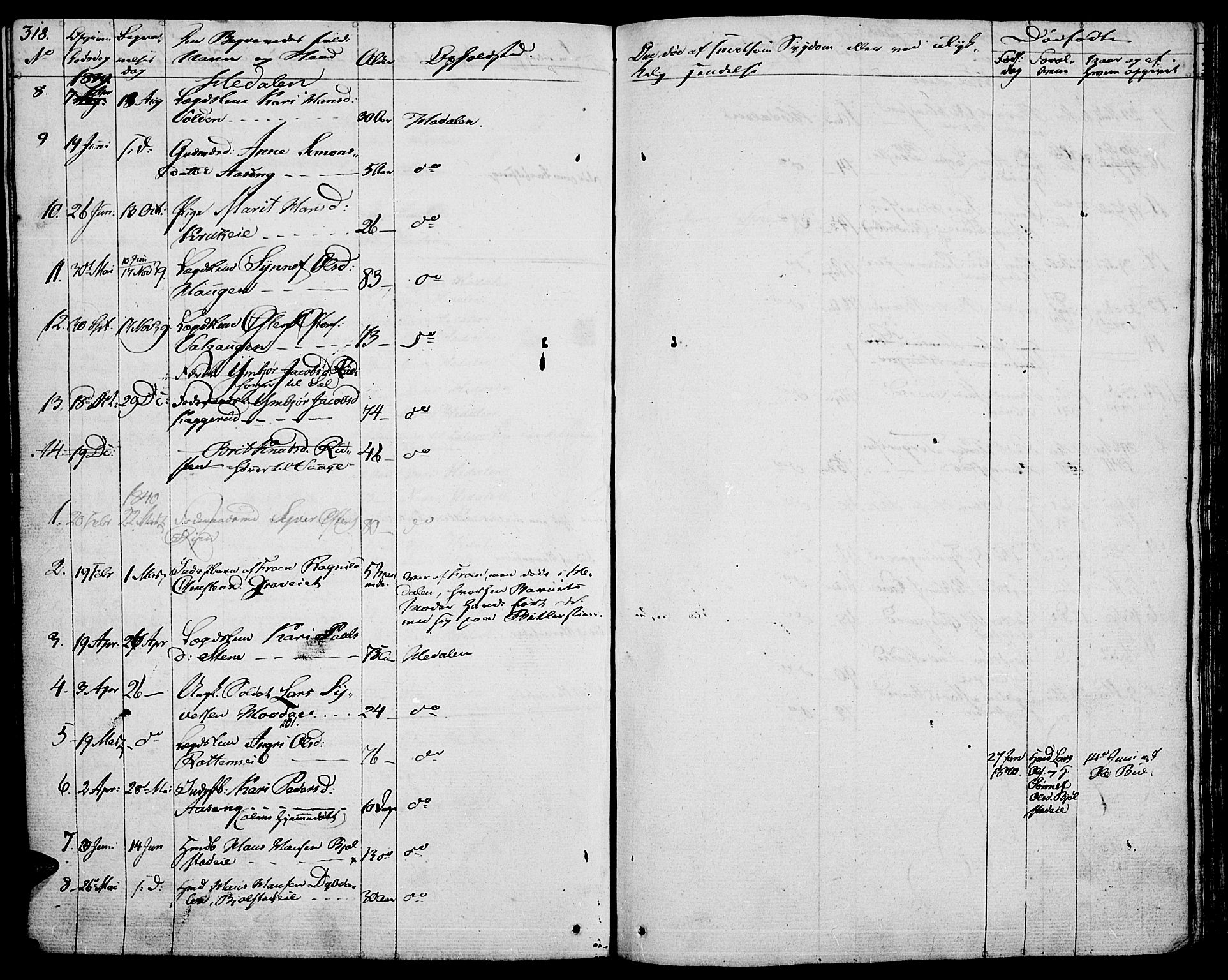 Vågå prestekontor, SAH/PREST-076/H/Ha/Haa/L0004: Parish register (official) no. 4 /2, 1834-1842, p. 318