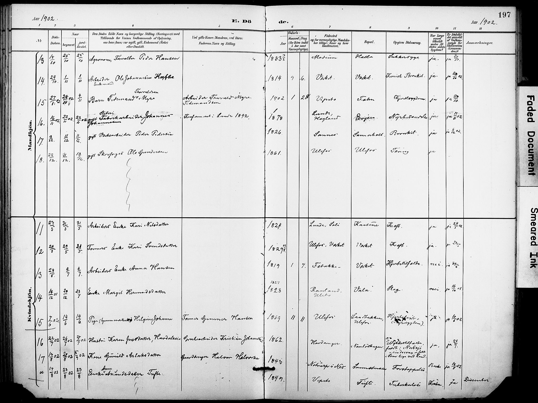 Holla kirkebøker, SAKO/A-272/F/Fa/L0010: Parish register (official) no. 10, 1897-1907, p. 197