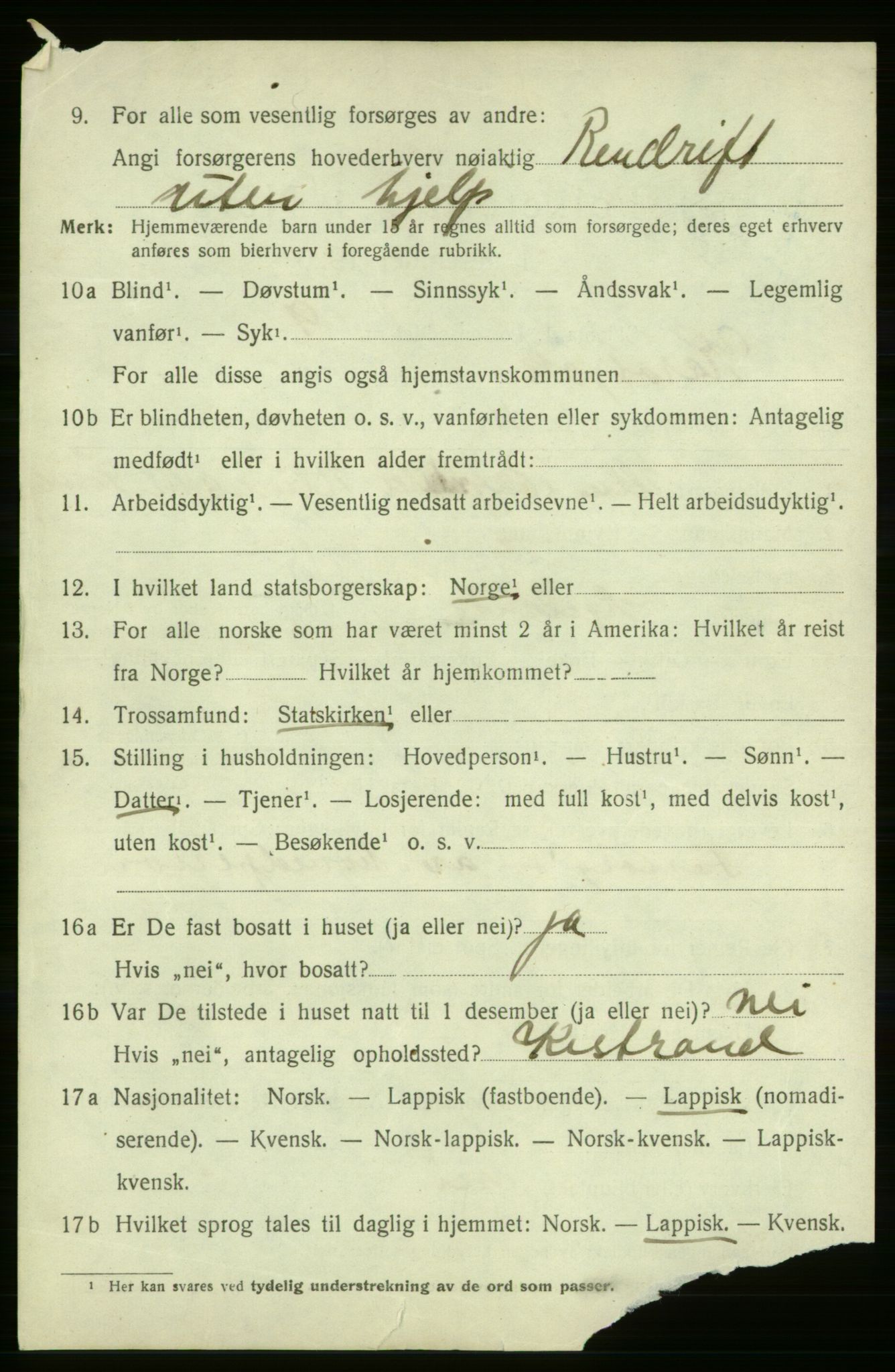 SATØ, 1920 census for Karasjok, 1920, p. 1777