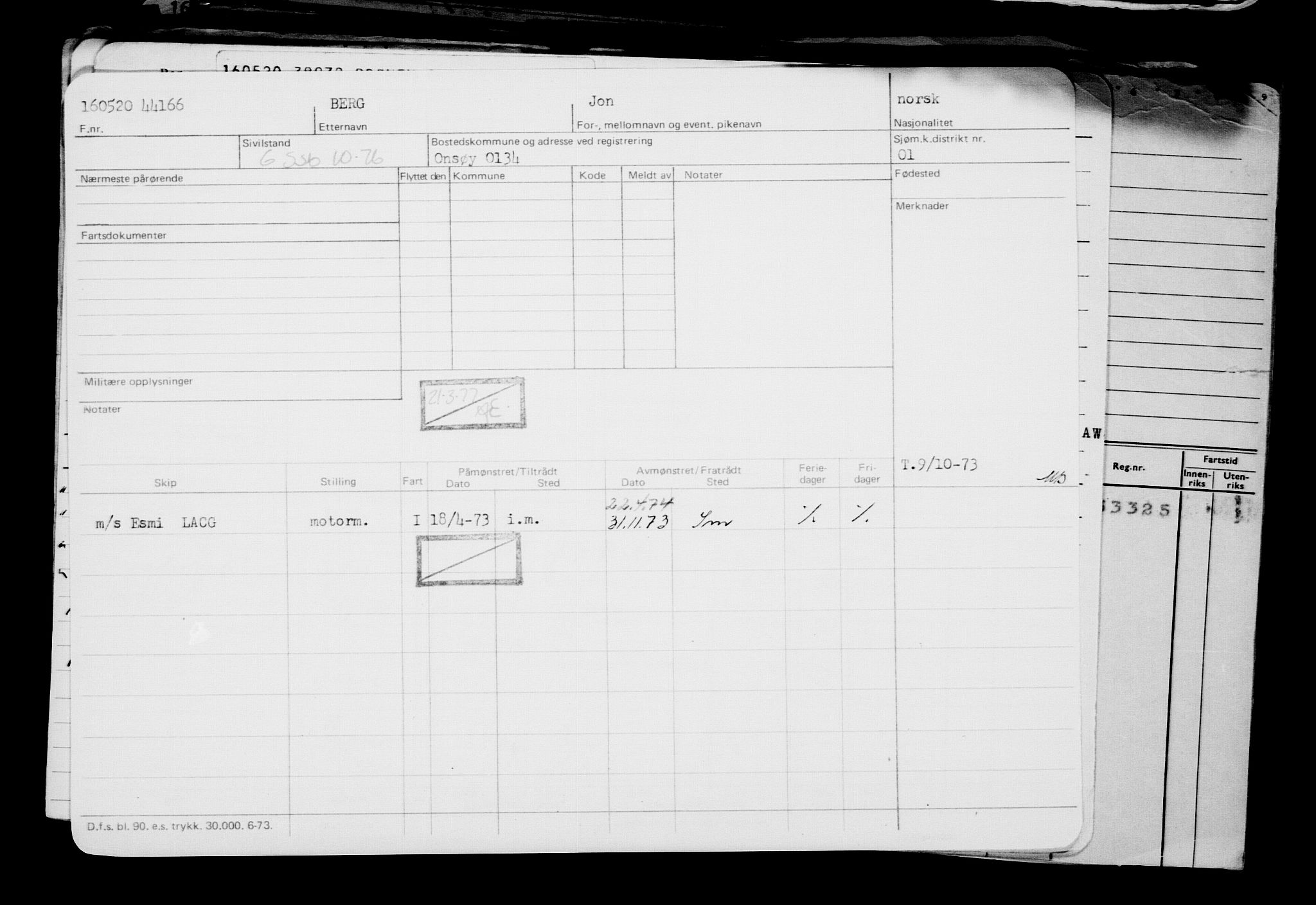 Direktoratet for sjømenn, AV/RA-S-3545/G/Gb/L0181: Hovedkort, 1920, p. 33