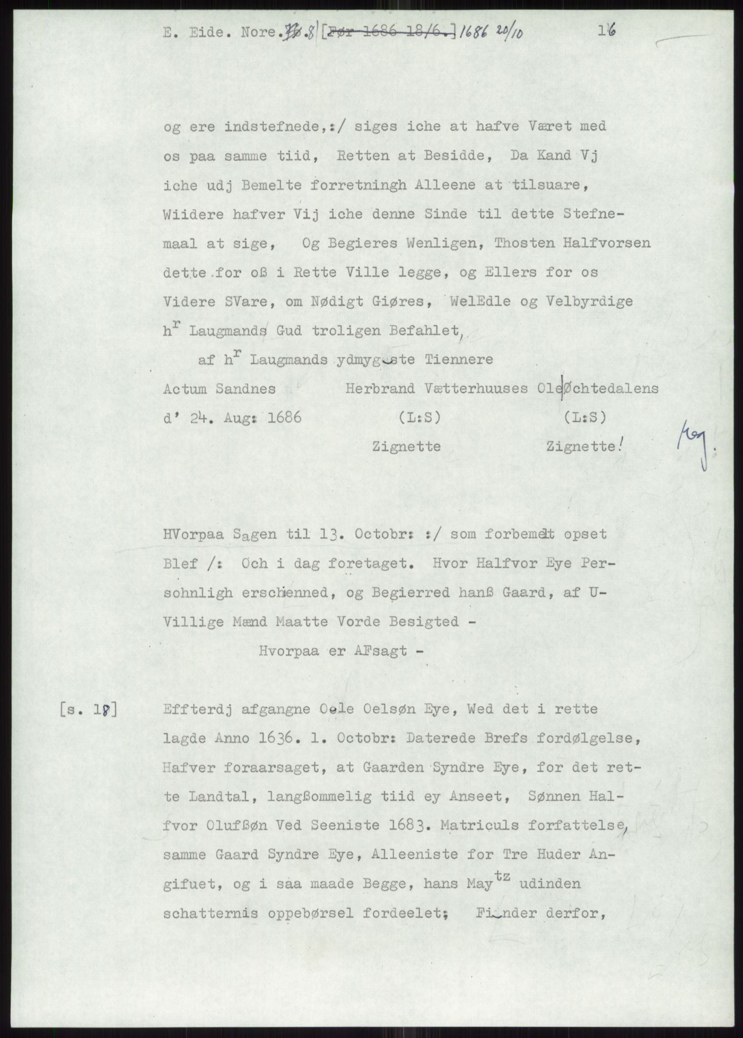 Samlinger til kildeutgivelse, Diplomavskriftsamlingen, AV/RA-EA-4053/H/Ha, p. 1703