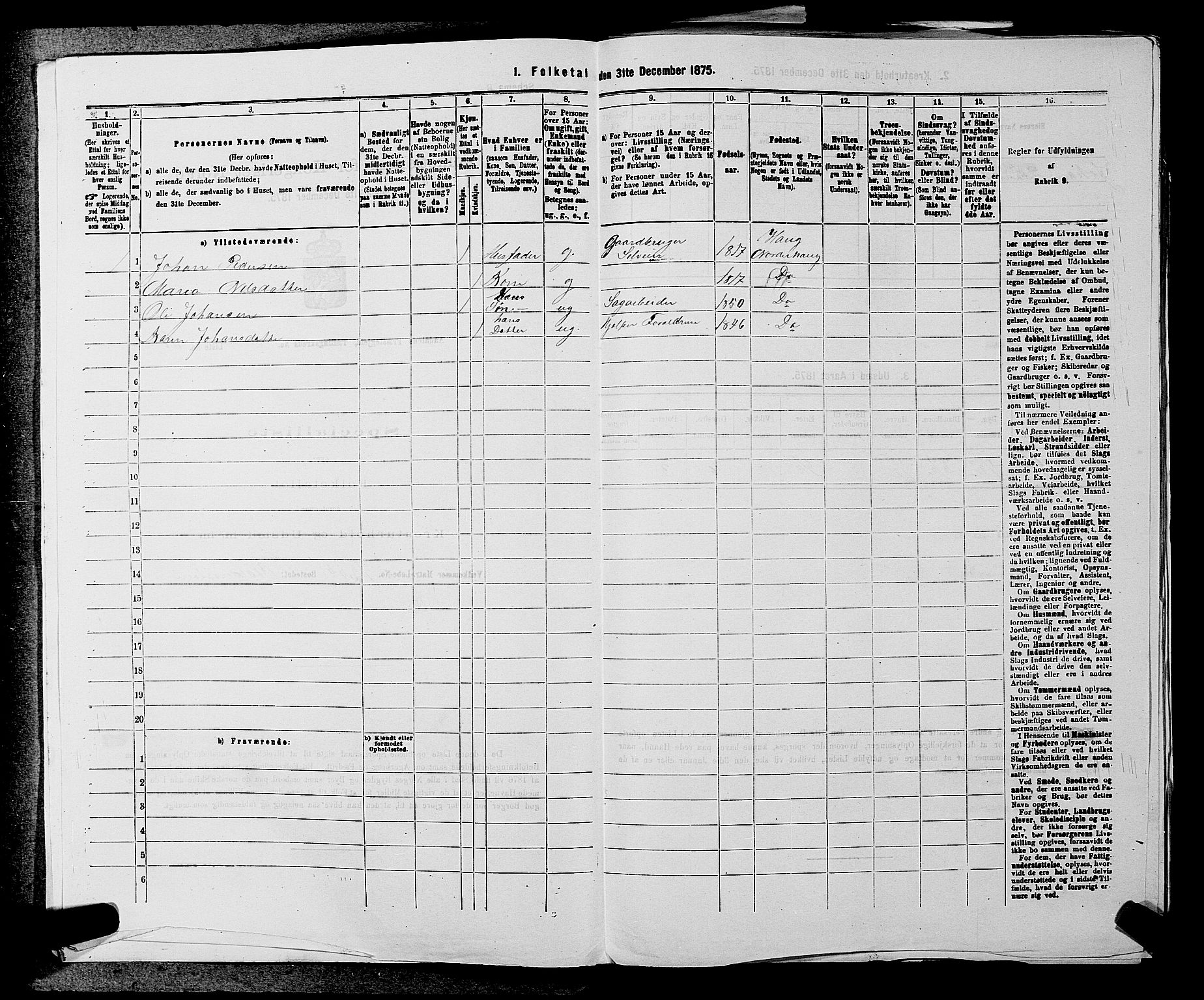 SAKO, 1875 census for 0614P Ådal, 1875, p. 460