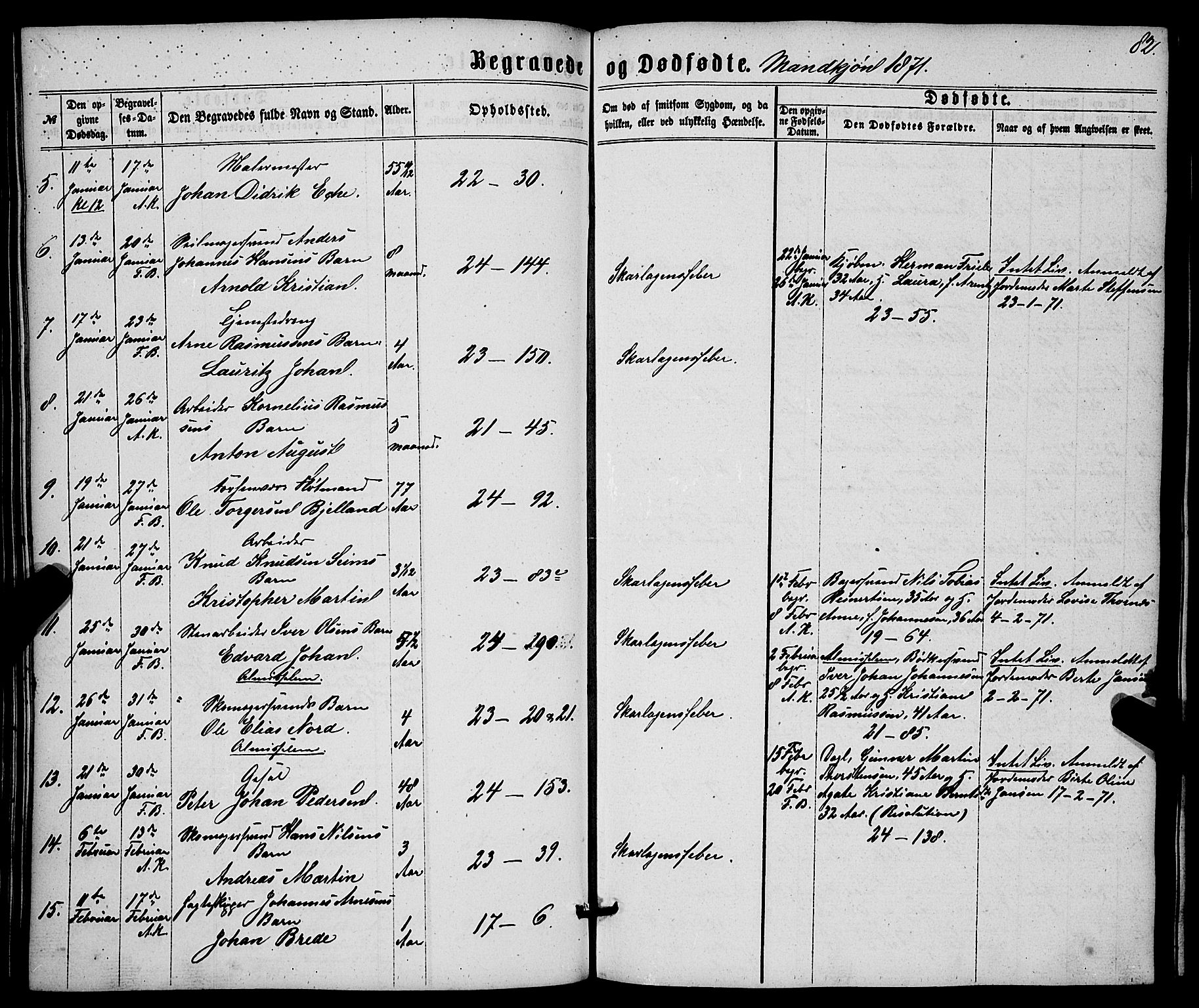 Korskirken sokneprestembete, SAB/A-76101/H/Haa/L0045: Parish register (official) no. E 3, 1863-1875, p. 82