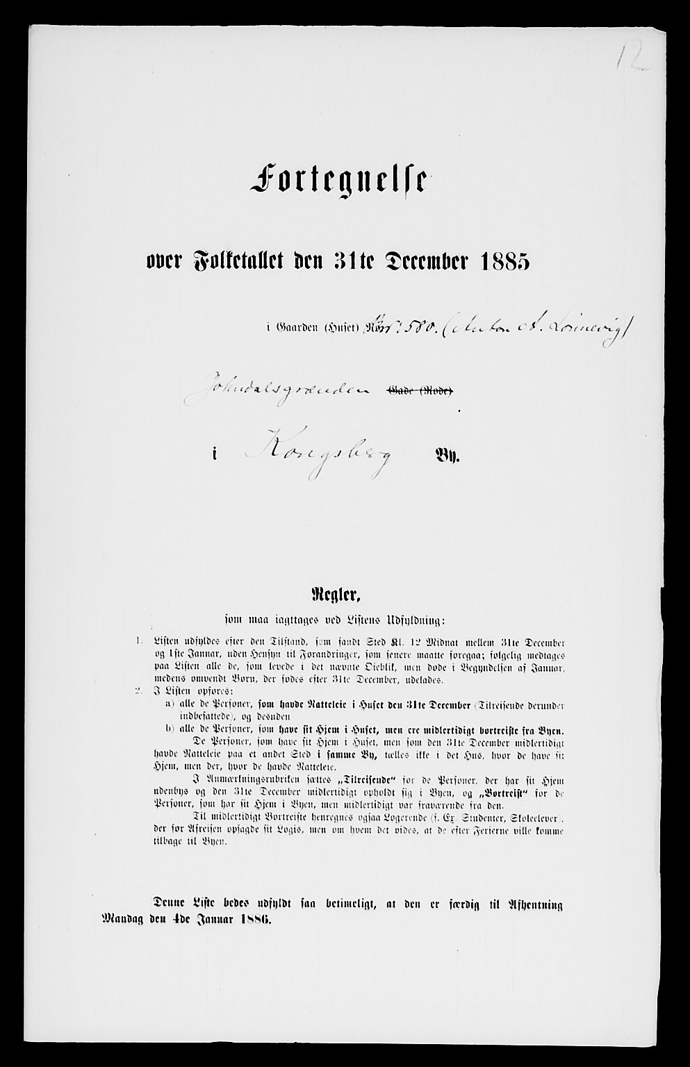 SAKO, 1885 census for 0604 Kongsberg, 1885, p. 1347