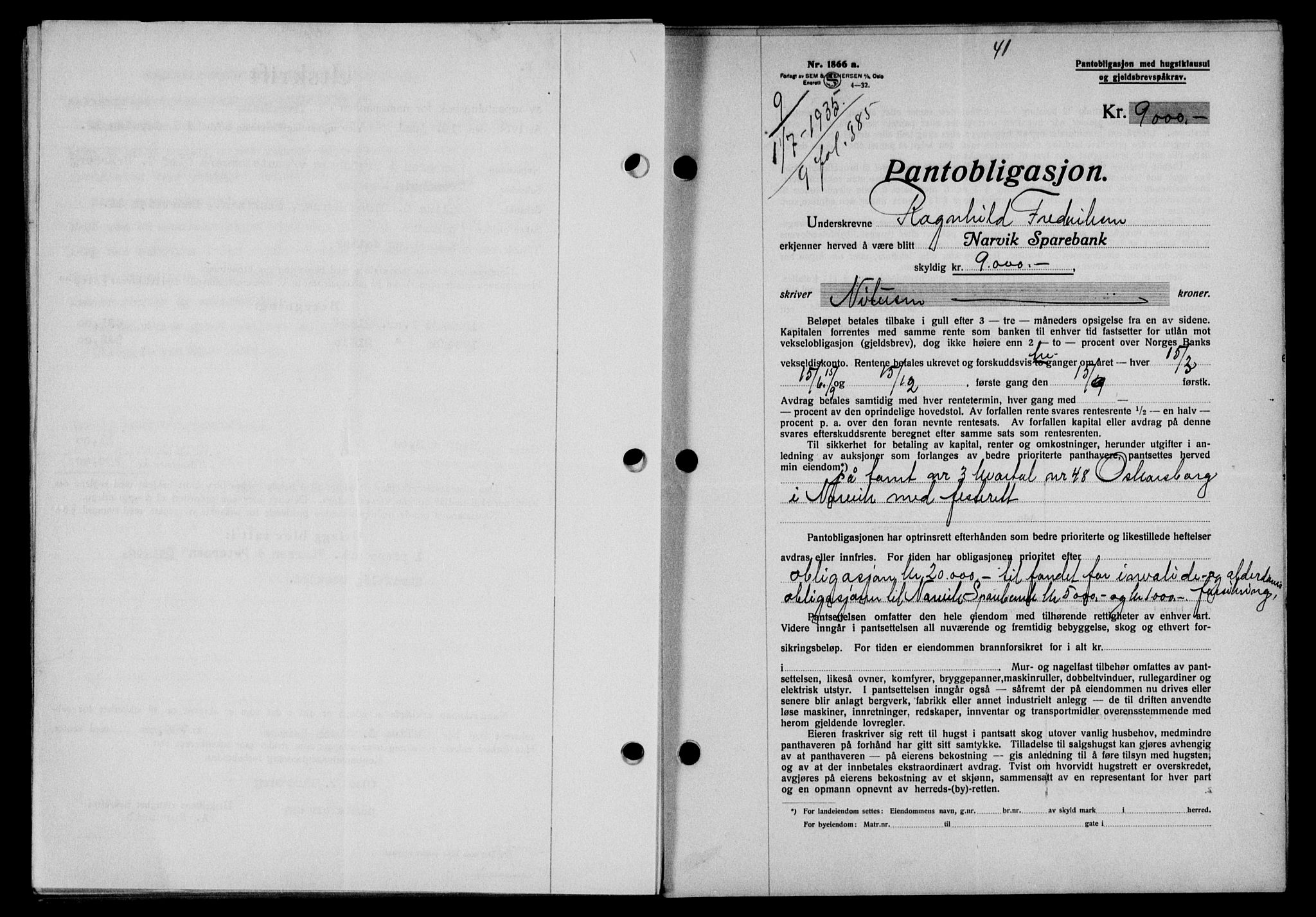 Narvik sorenskriveri, SAT/A-0002/1/2/2C/2Ca/L0011: Mortgage book no. 14, 1935-1937, Deed date: 01.07.1935