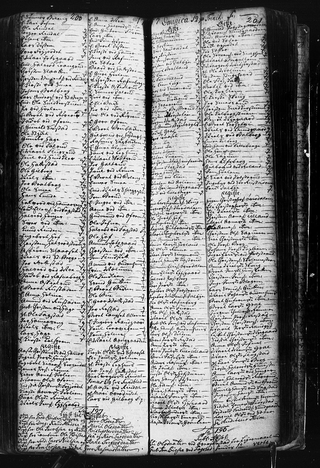 Fåberg prestekontor, SAH/PREST-086/H/Ha/Hab/L0001: Parish register (copy) no. 1, 1727-1767, p. 200-201
