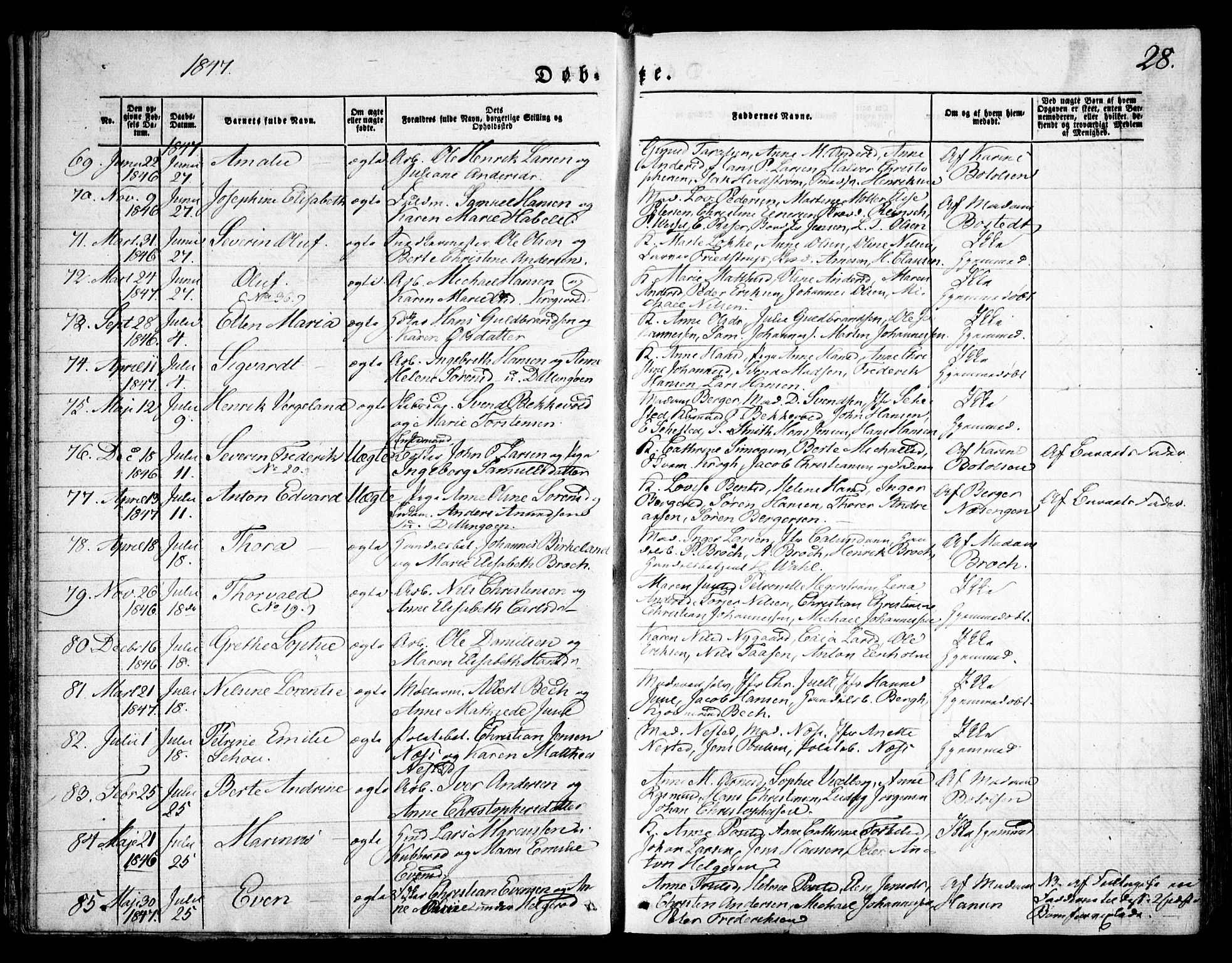 Moss prestekontor Kirkebøker, AV/SAO-A-2003/F/Fa/L0007: Parish register (official) no. I 7, 1845-1851, p. 28