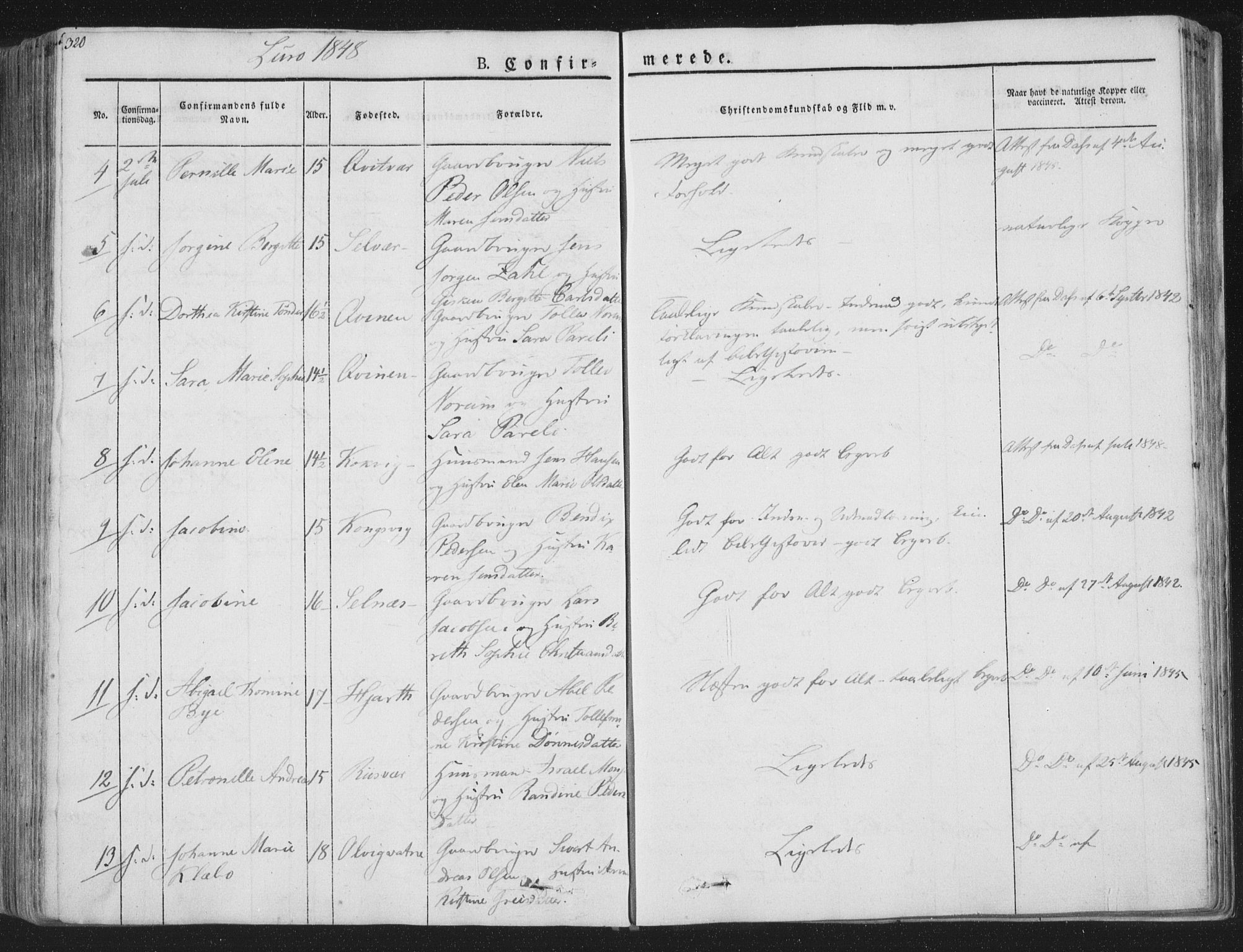 Ministerialprotokoller, klokkerbøker og fødselsregistre - Nordland, AV/SAT-A-1459/839/L0565: Parish register (official) no. 839A02, 1825-1862, p. 320