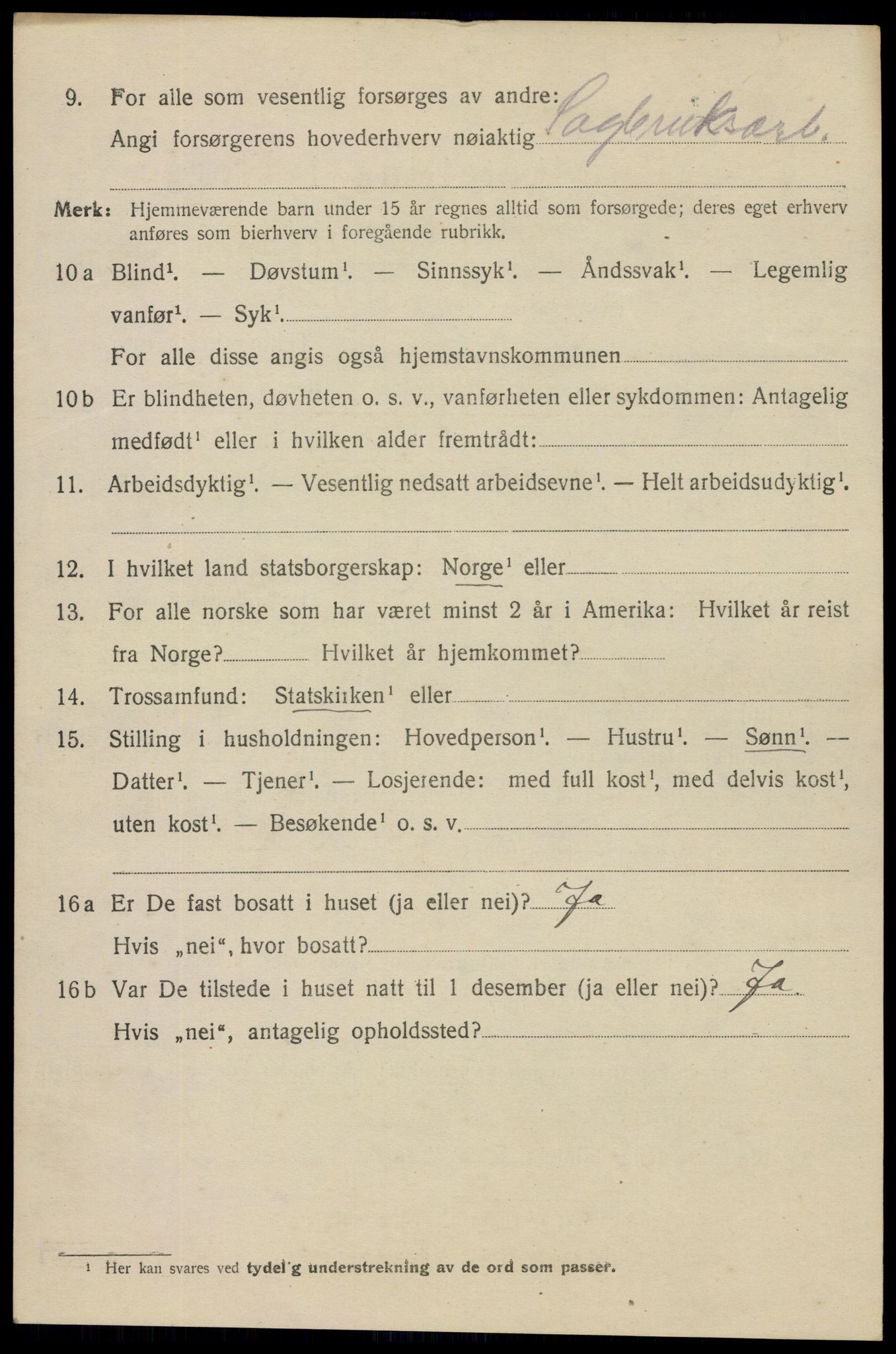 SAKO, 1920 census for Larvik, 1920, p. 9283