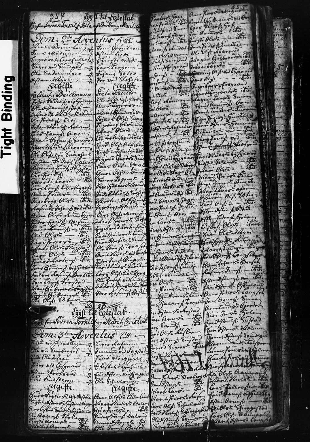 Fåberg prestekontor, SAH/PREST-086/H/Ha/Hab/L0001: Parish register (copy) no. 1, 1727-1767, p. 354-355