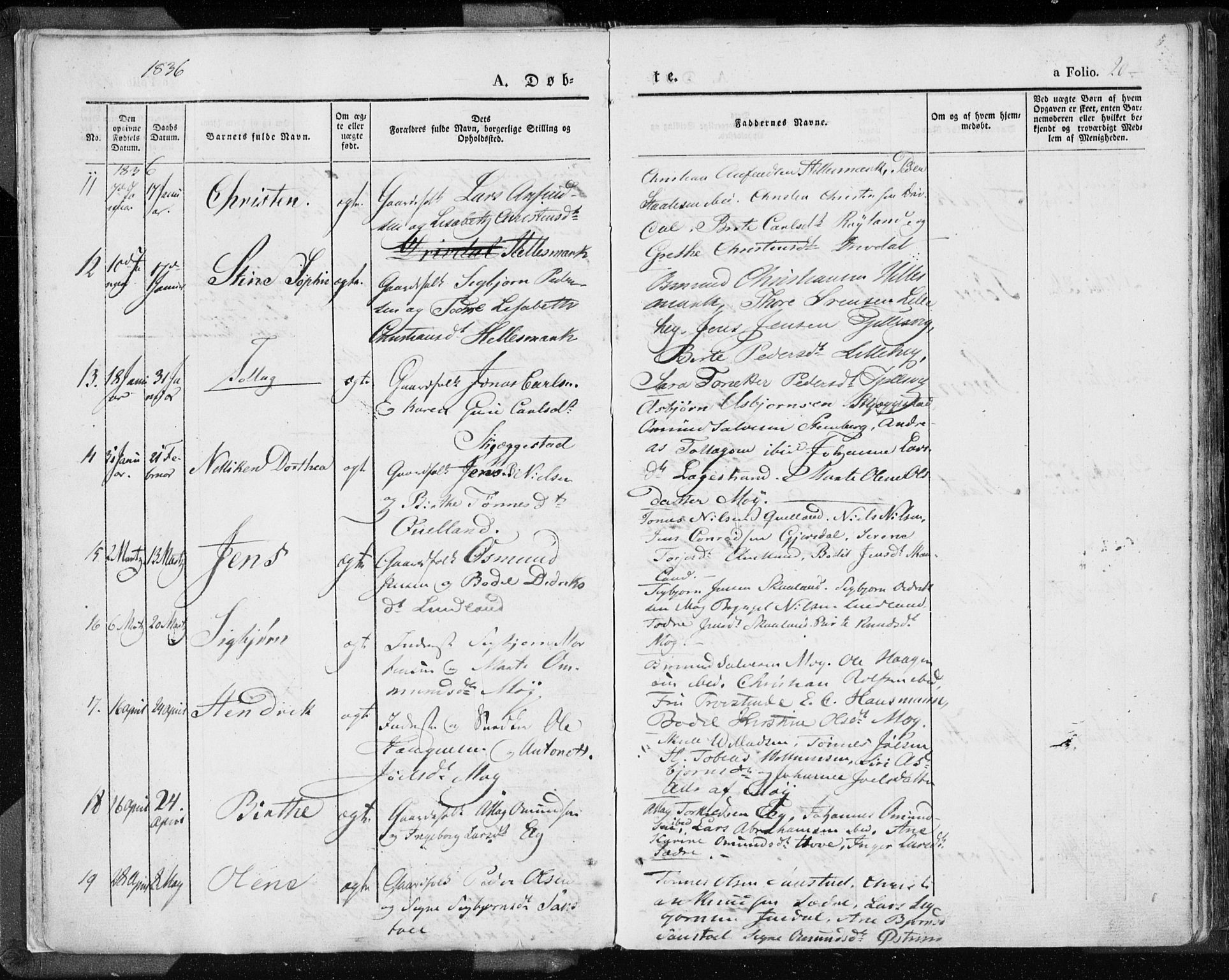 Lund sokneprestkontor, SAST/A-101809/S06/L0007: Parish register (official) no. A 7.1, 1833-1854, p. 20