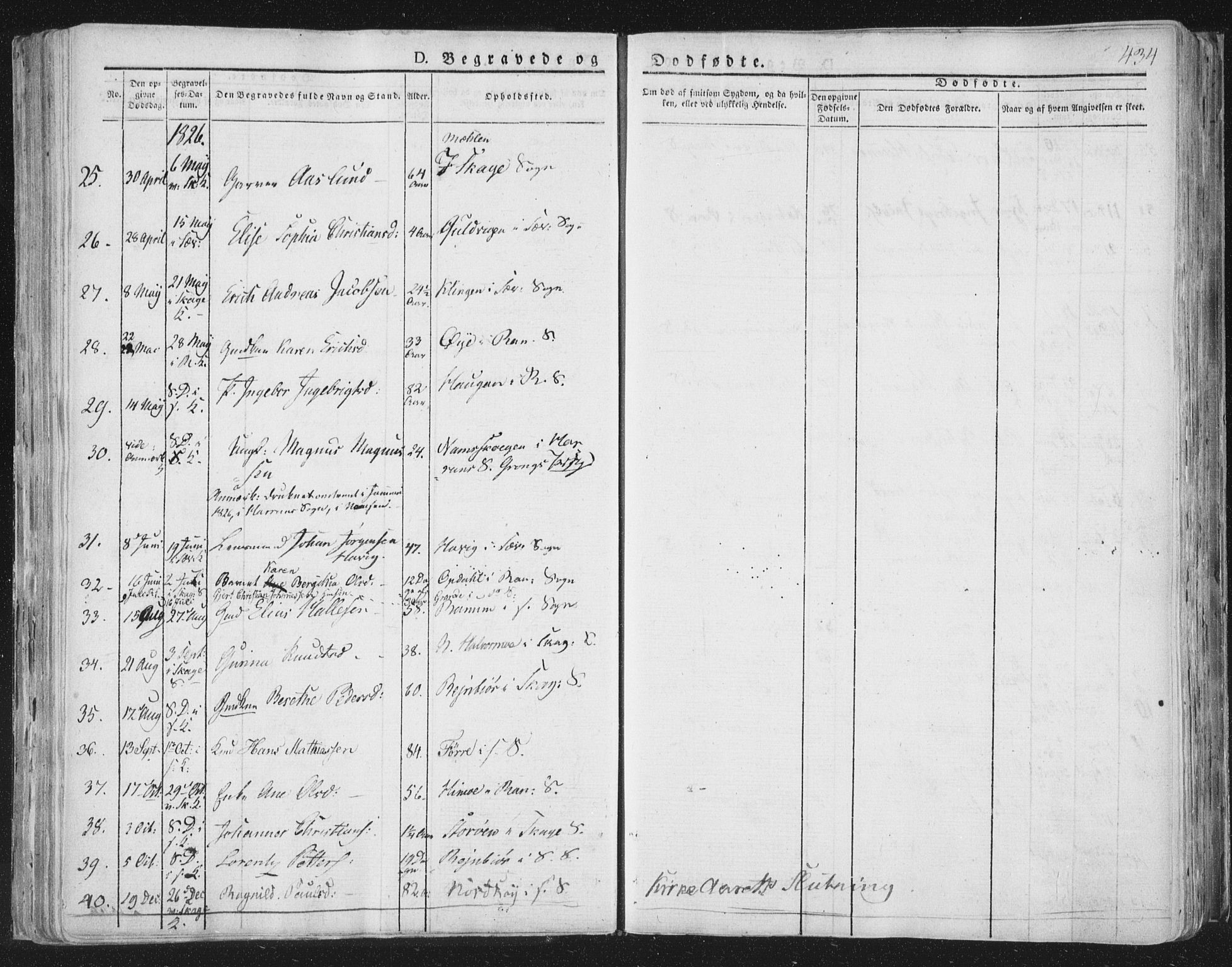 Ministerialprotokoller, klokkerbøker og fødselsregistre - Nord-Trøndelag, SAT/A-1458/764/L0552: Parish register (official) no. 764A07b, 1824-1865, p. 434