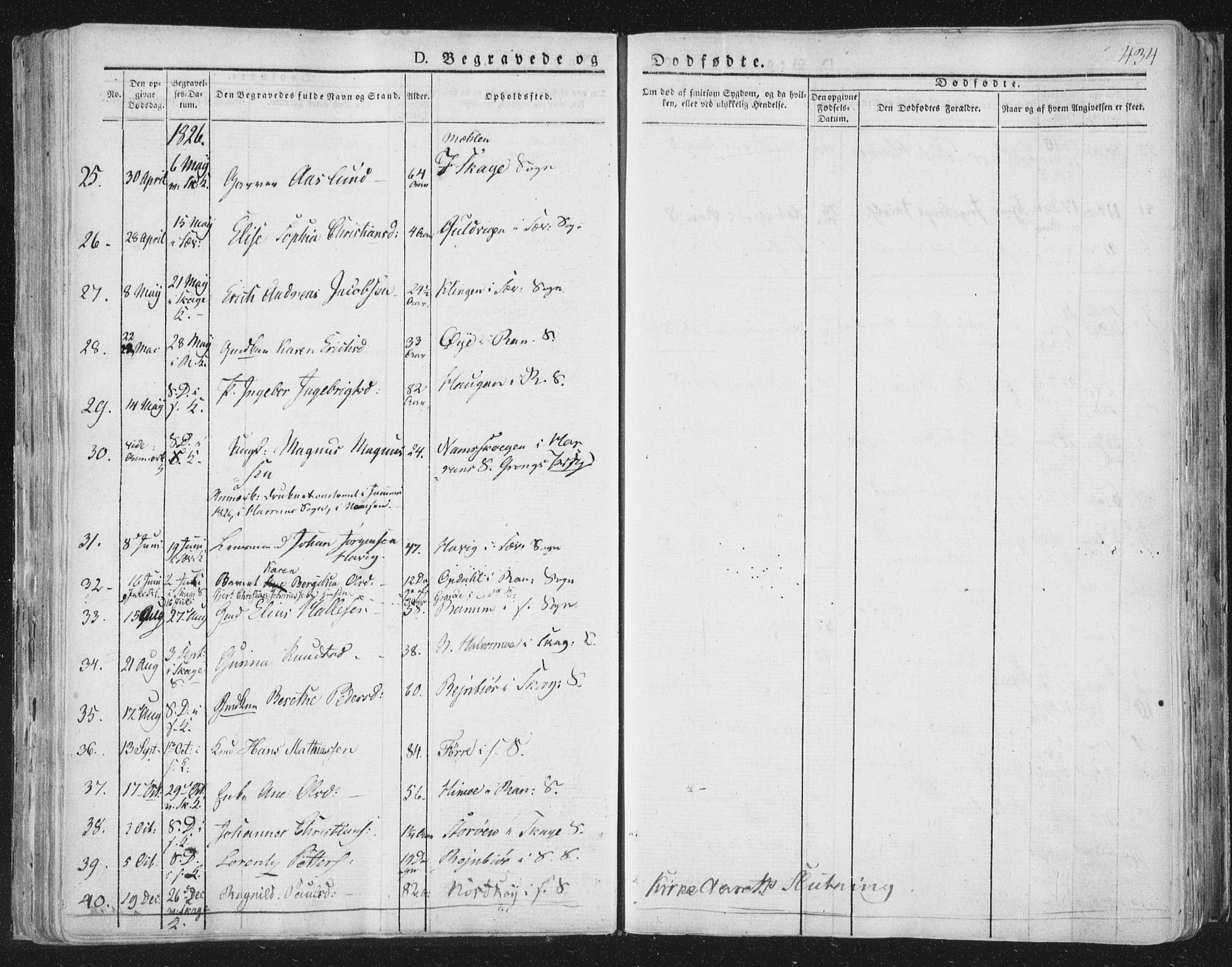 Ministerialprotokoller, klokkerbøker og fødselsregistre - Nord-Trøndelag, AV/SAT-A-1458/764/L0552: Parish register (official) no. 764A07b, 1824-1865, p. 434