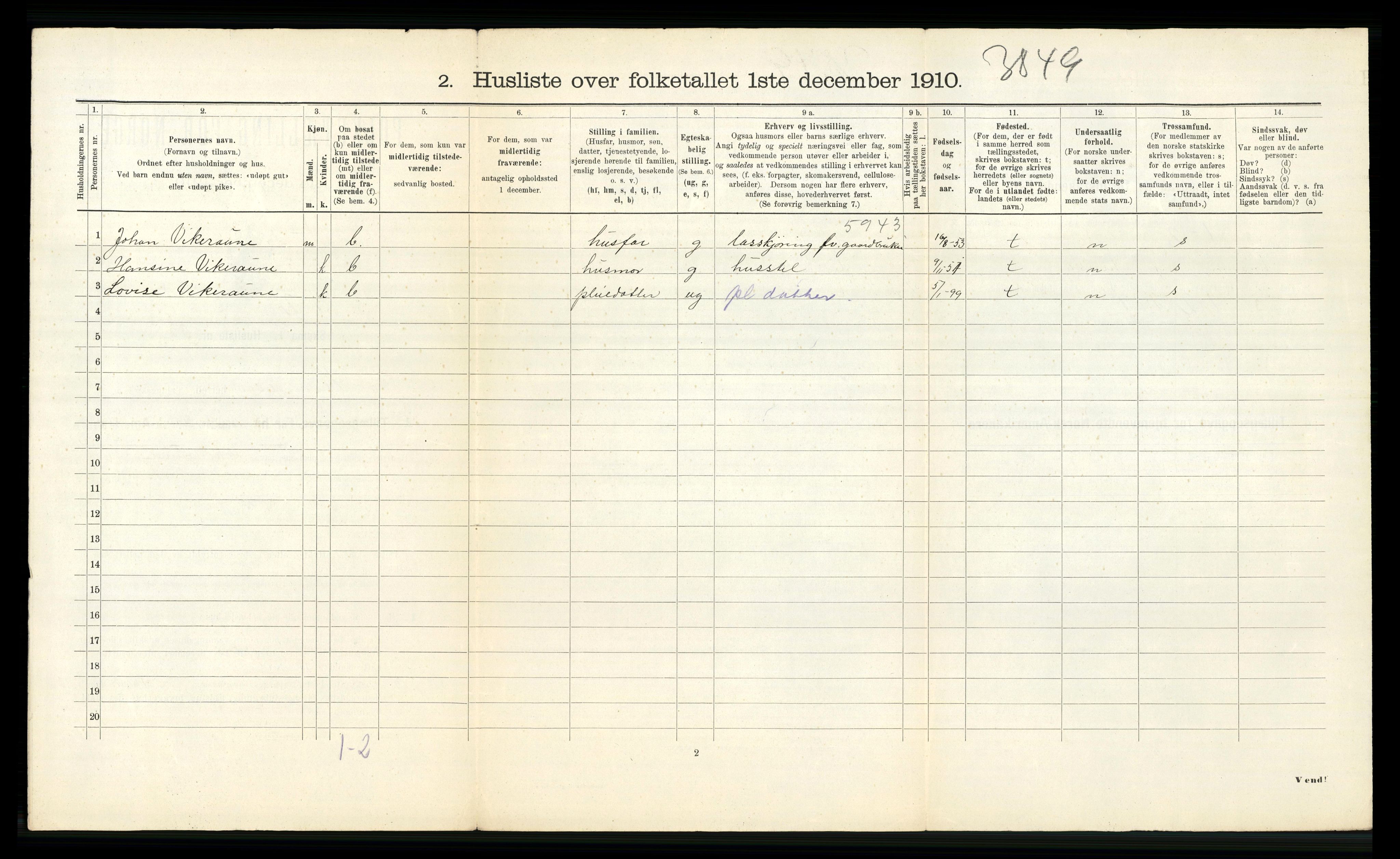 RA, 1910 census for Strinda, 1910, p. 731