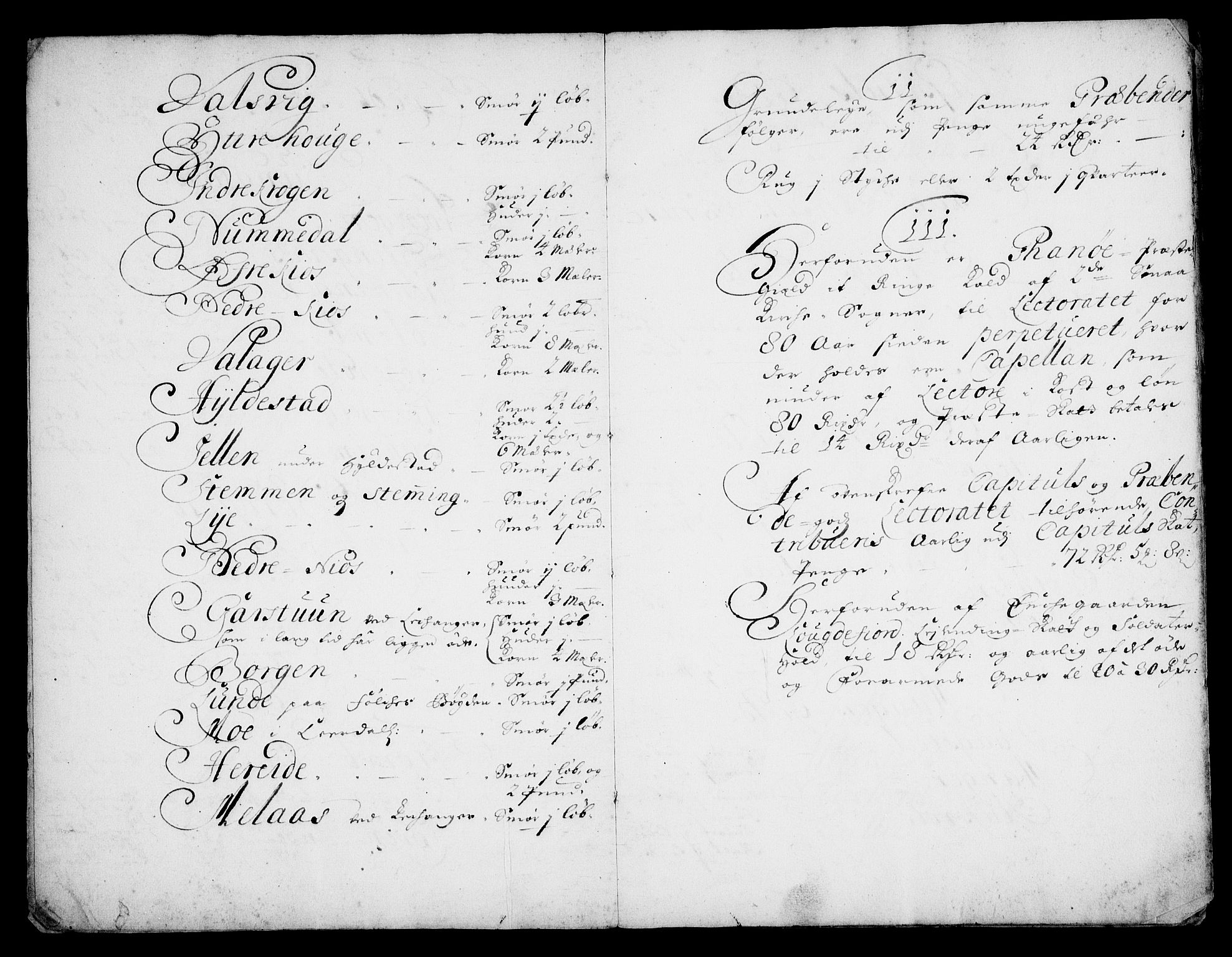 Rentekammeret inntil 1814, Realistisk ordnet avdeling, AV/RA-EA-4070/Fc/Fca/L0003/0006: [Ca III]  Bergen stift / Bergen kapitels jordebok, 1701