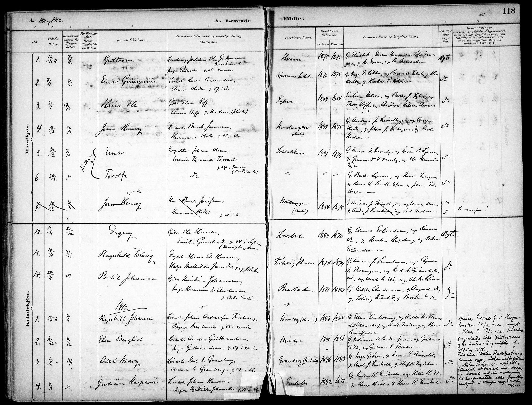 Nes prestekontor Kirkebøker, SAO/A-10410/F/Fc/L0002: Parish register (official) no. IIi 2, 1882-1916, p. 118