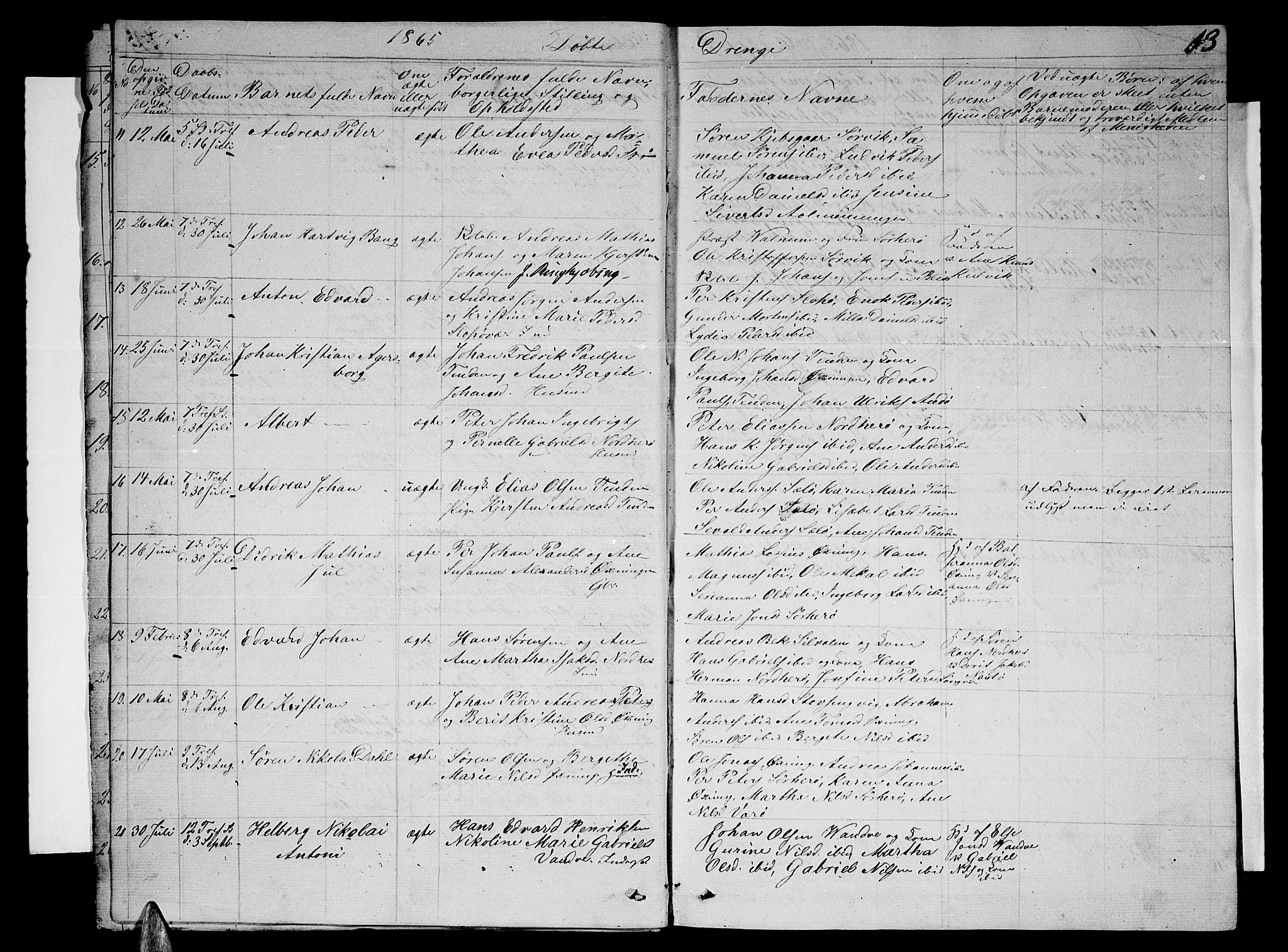 Ministerialprotokoller, klokkerbøker og fødselsregistre - Nordland, AV/SAT-A-1459/834/L0512: Parish register (copy) no. 834C03, 1862-1877, p. 13