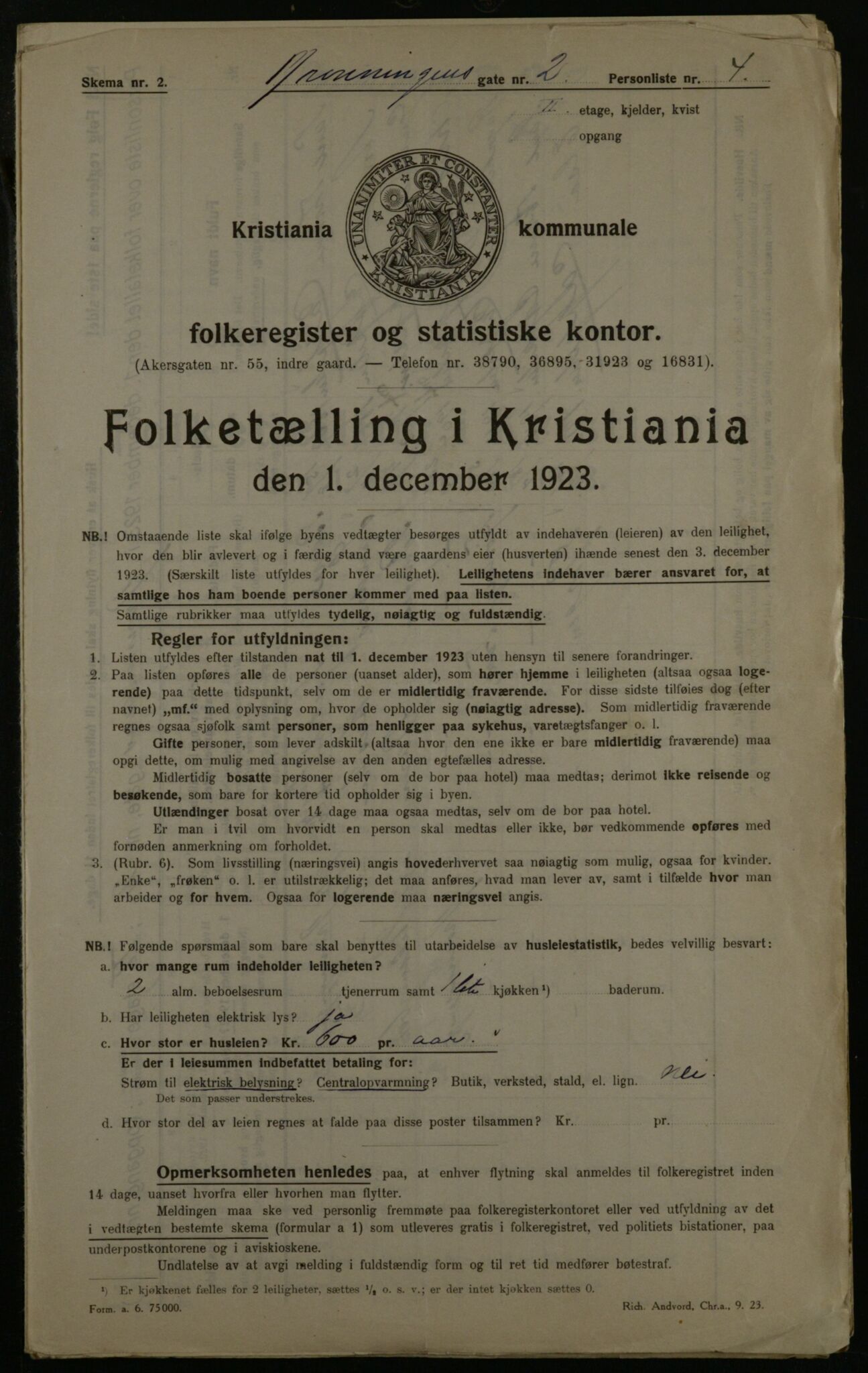 OBA, Municipal Census 1923 for Kristiania, 1923, p. 19171