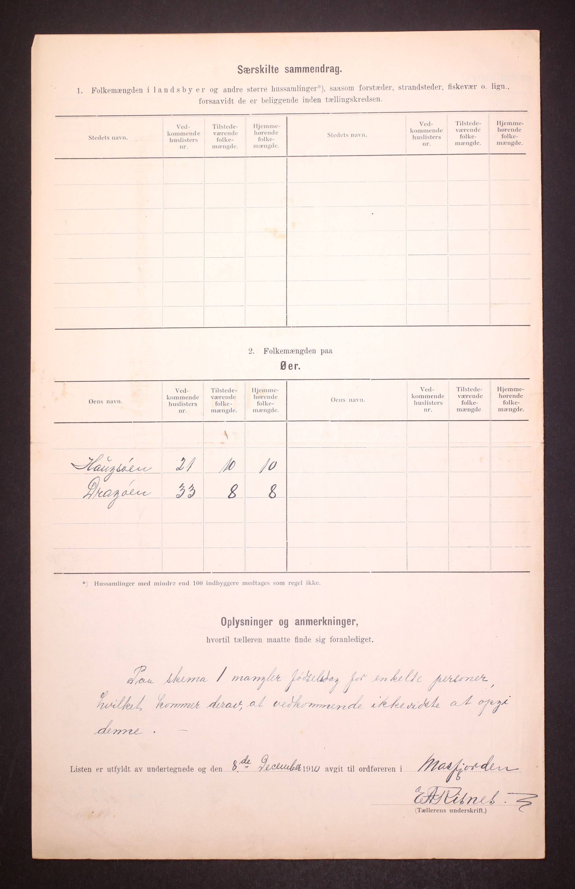 RA, 1910 census for Masfjorden, 1910, p. 6
