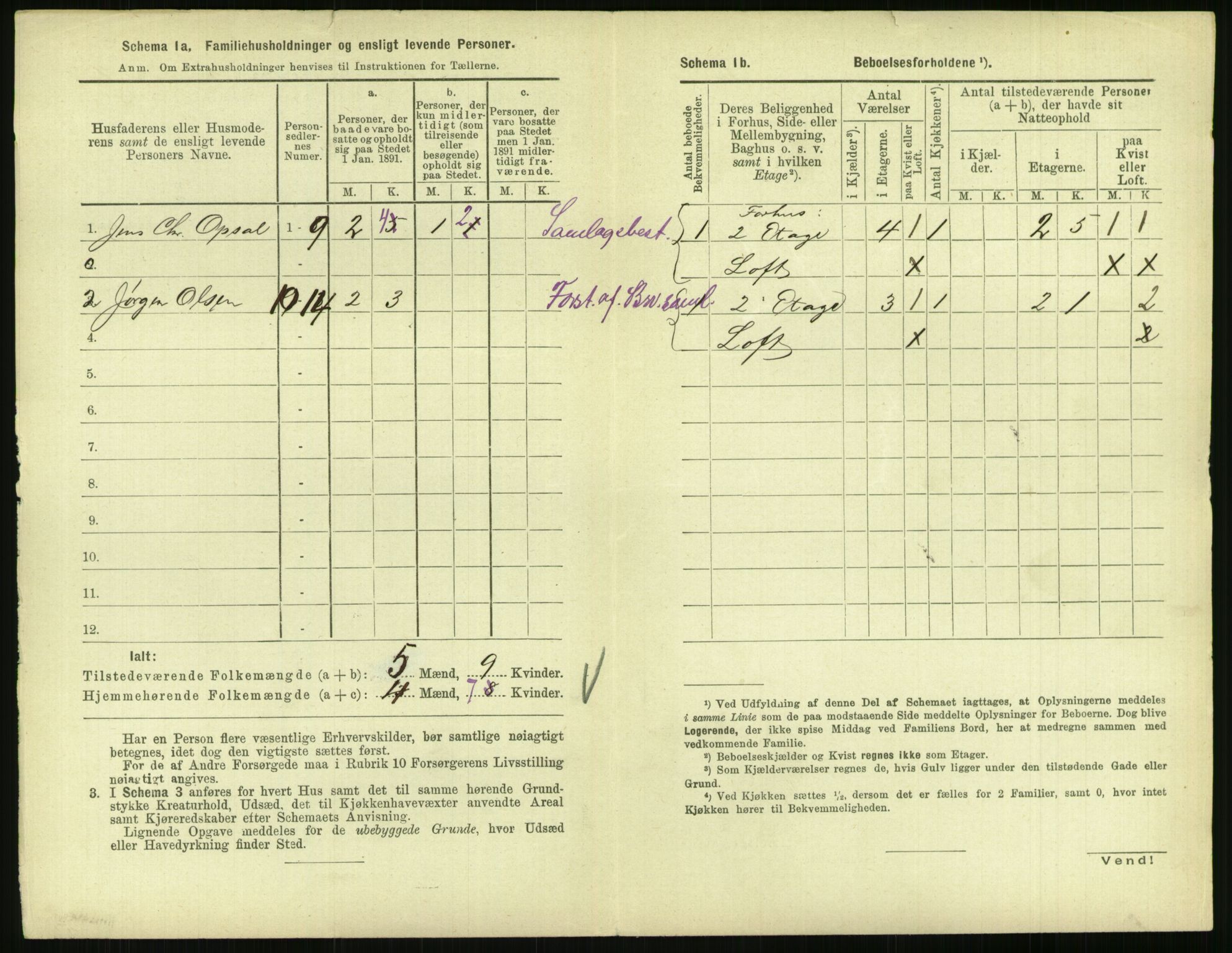 RA, 1891 census for 0904 Grimstad, 1891, p. 437