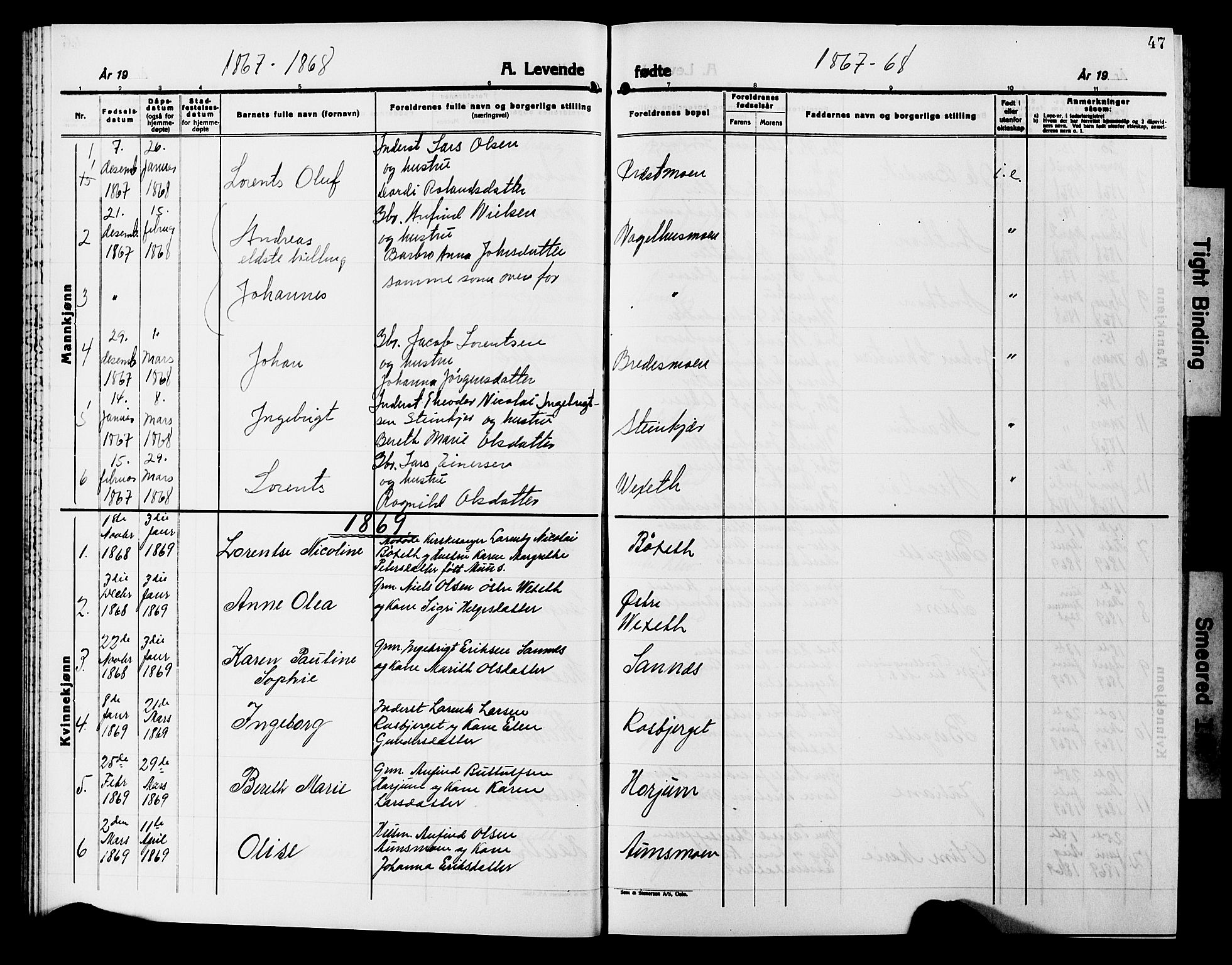 Ministerialprotokoller, klokkerbøker og fødselsregistre - Nord-Trøndelag, SAT/A-1458/749/L0485: Parish register (official) no. 749D01, 1857-1872, p. 47