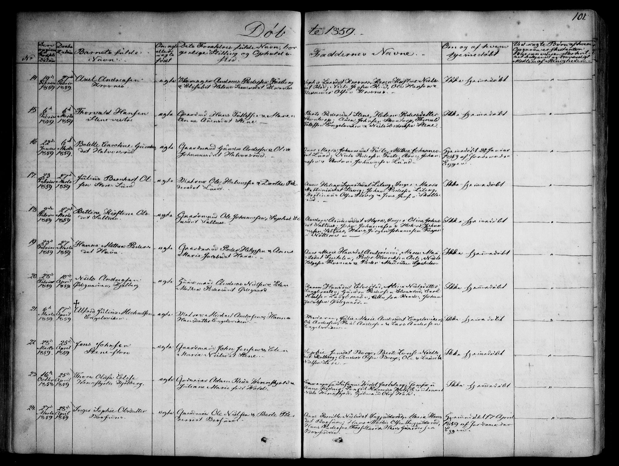 Onsøy prestekontor Kirkebøker, AV/SAO-A-10914/F/Fa/L0003: Parish register (official) no. I 3, 1841-1860, p. 101