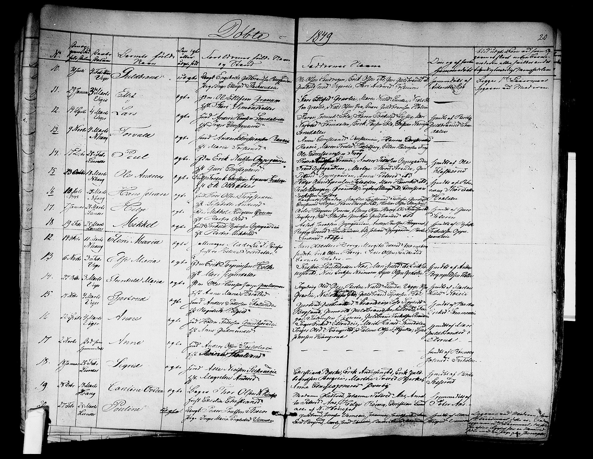 Norderhov kirkebøker, AV/SAKO-A-237/F/Fa/L0011: Parish register (official) no. 11, 1847-1856, p. 20