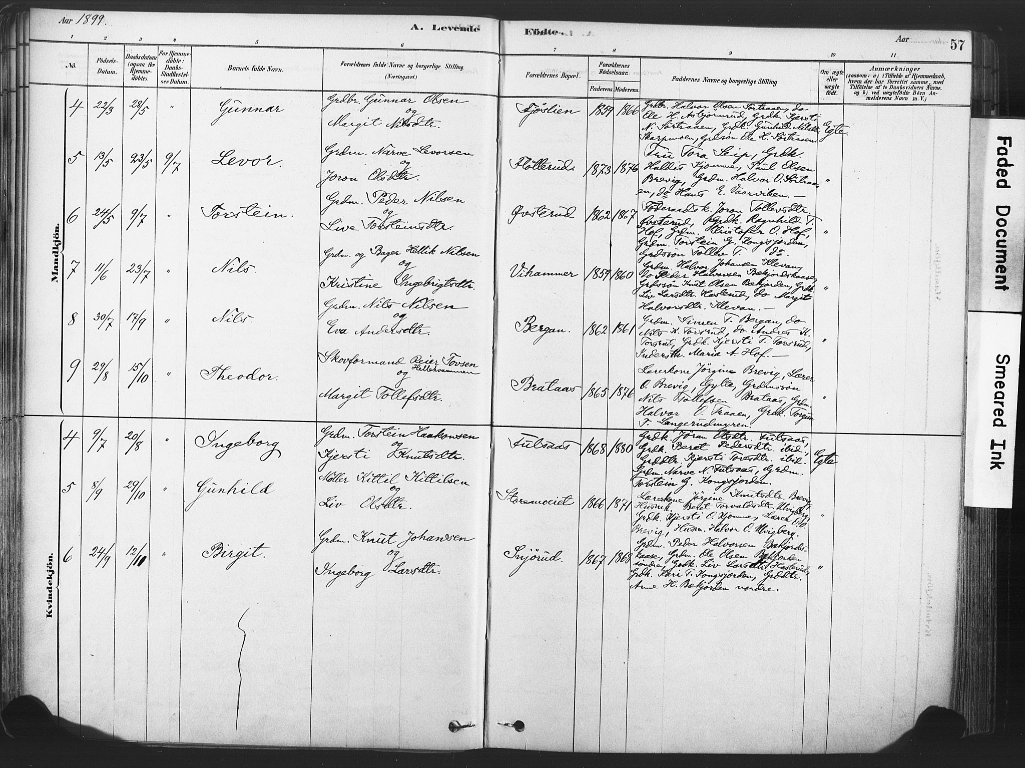 Rollag kirkebøker, AV/SAKO-A-240/F/Fa/L0011: Parish register (official) no. I 11, 1878-1902, p. 57