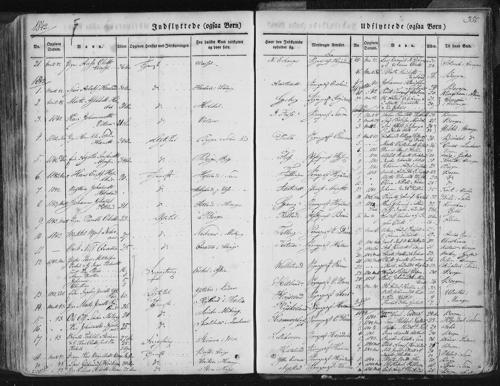 Hamre sokneprestembete, SAB/A-75501/H/Ha/Haa/Haaa/L0012: Parish register (official) no. A 12, 1834-1845, p. 350