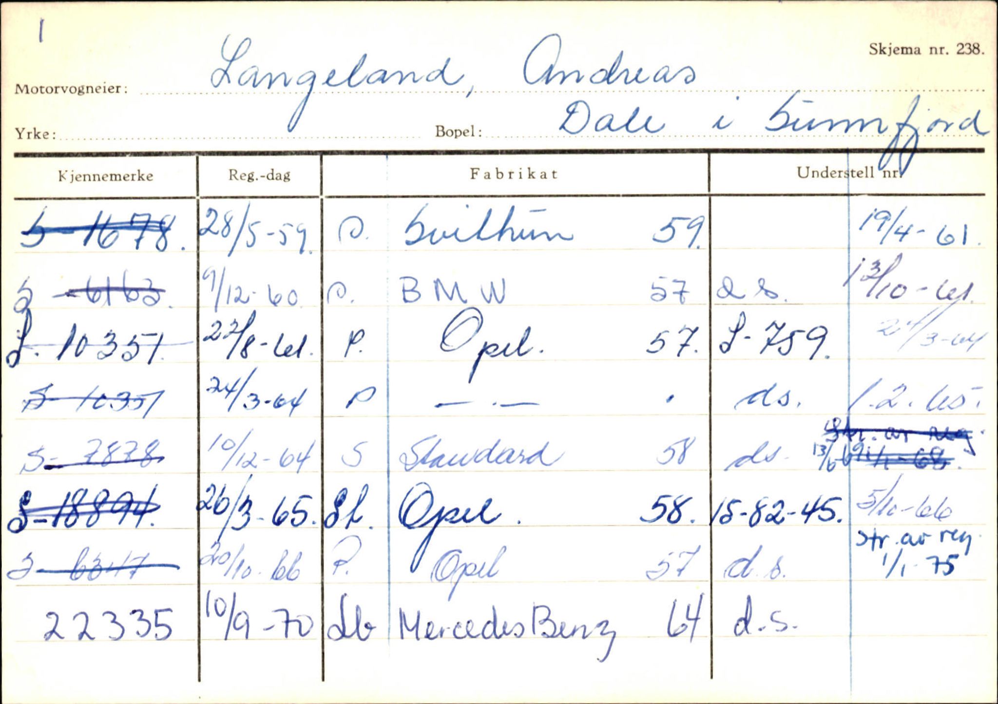 Statens vegvesen, Sogn og Fjordane vegkontor, AV/SAB-A-5301/4/F/L0125: Eigarregister Sogndal V-Å. Aurland A-Å. Fjaler A-N, 1945-1975, p. 2345