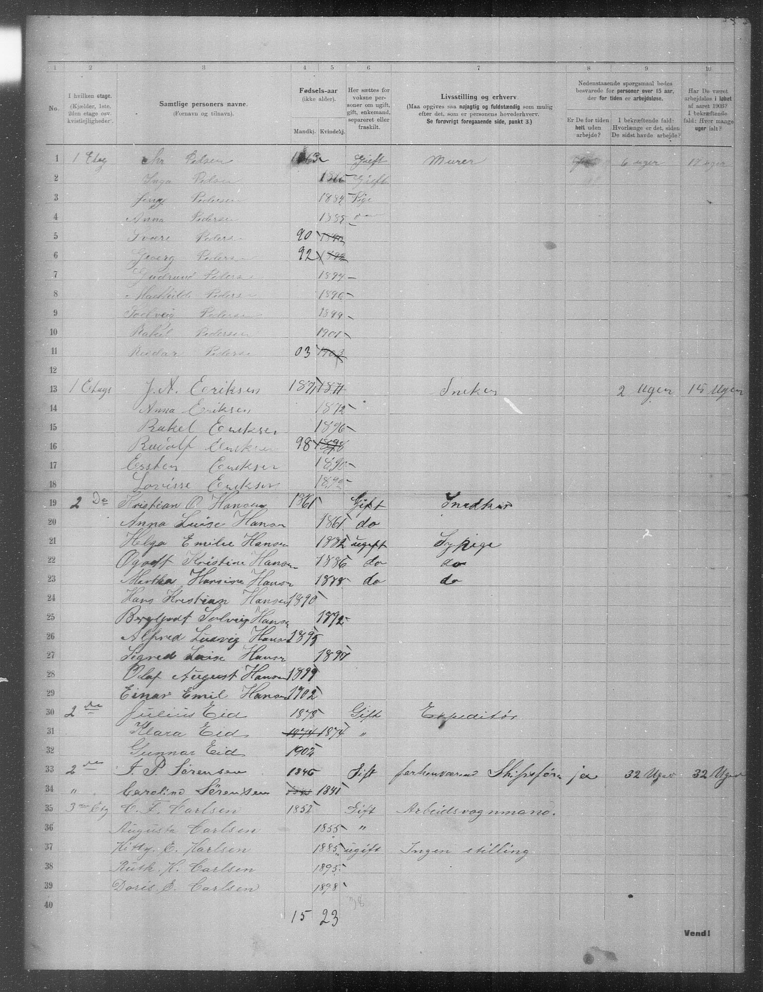 OBA, Municipal Census 1903 for Kristiania, 1903, p. 18363