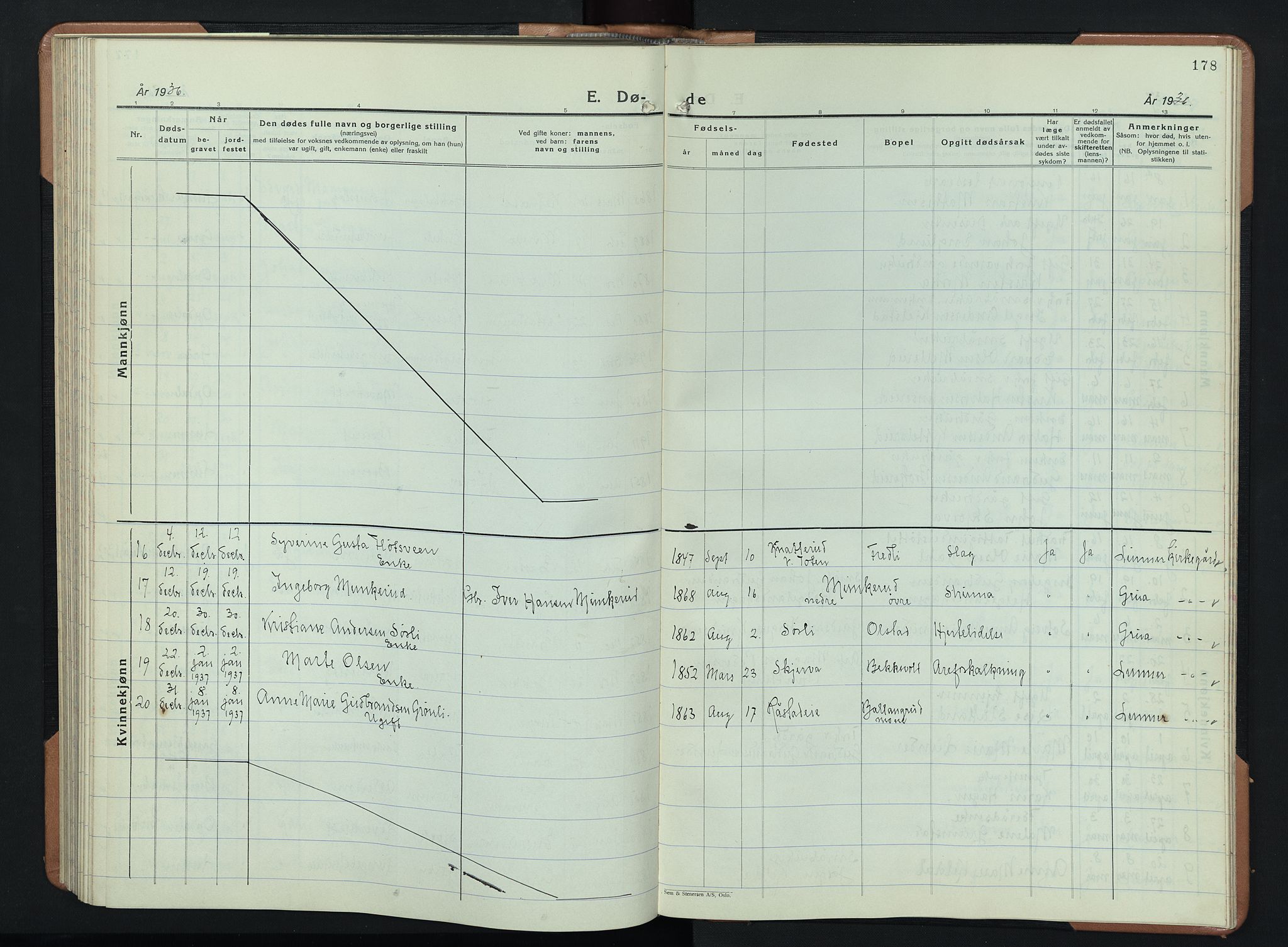 Lunner prestekontor, AV/SAH-PREST-118/H/Ha/Hab/L0003: Parish register (copy) no. 3, 1933-1945, p. 178