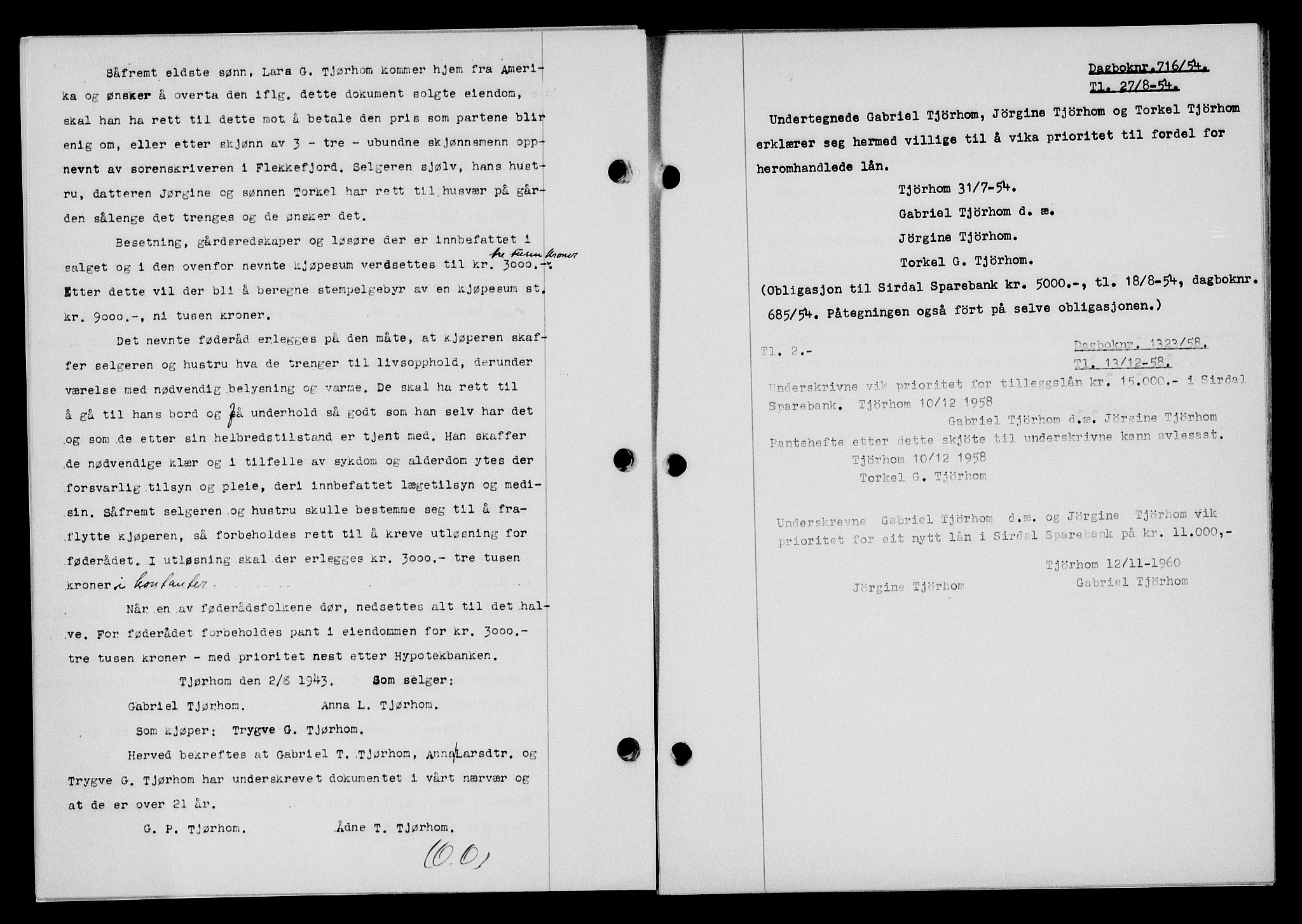 Flekkefjord sorenskriveri, SAK/1221-0001/G/Gb/Gba/L0058: Mortgage book no. A-6, 1942-1944, Diary no: : 495/1943