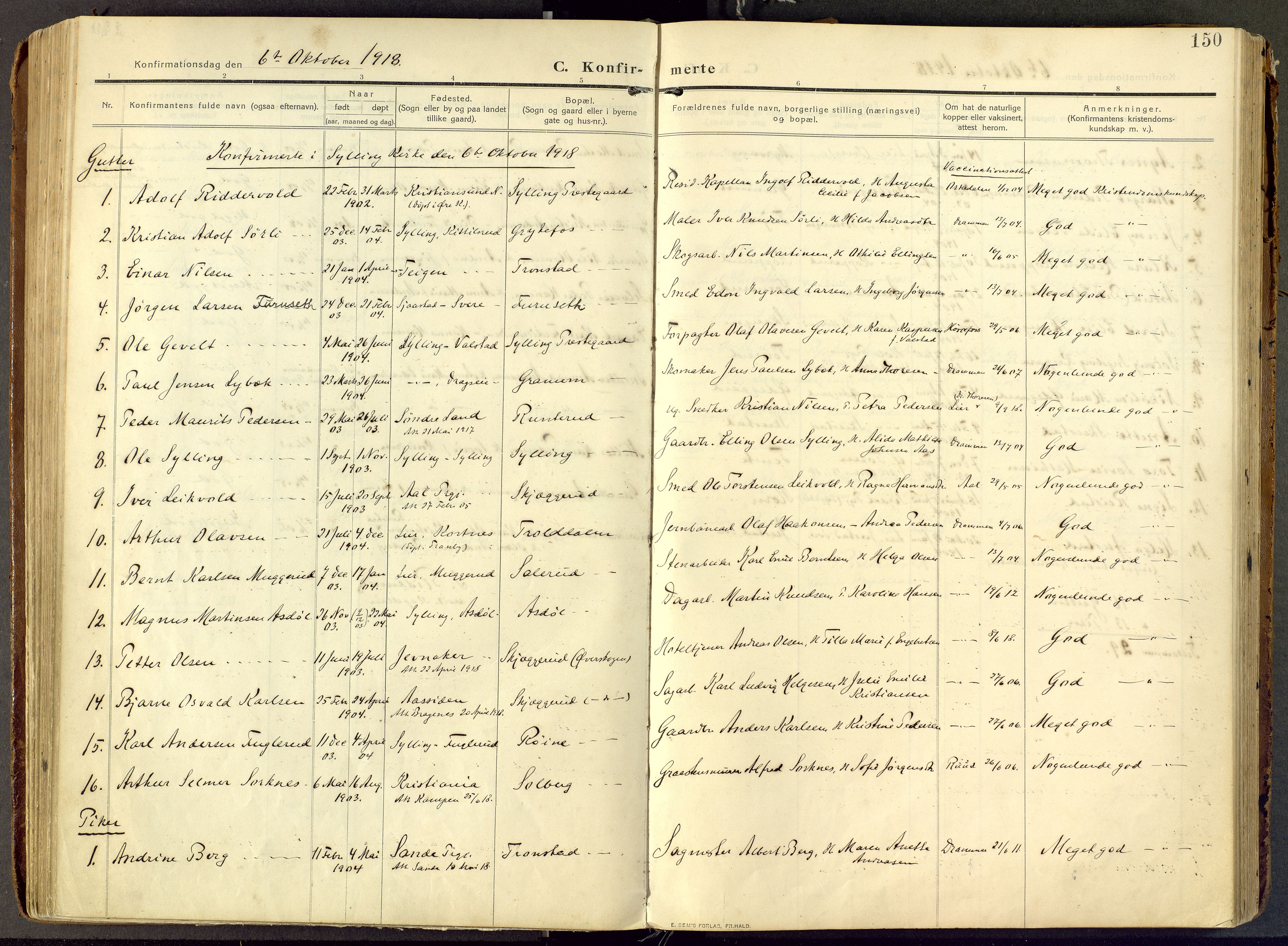 Parish register (official) no. III 1, 1910-1936, p. 150