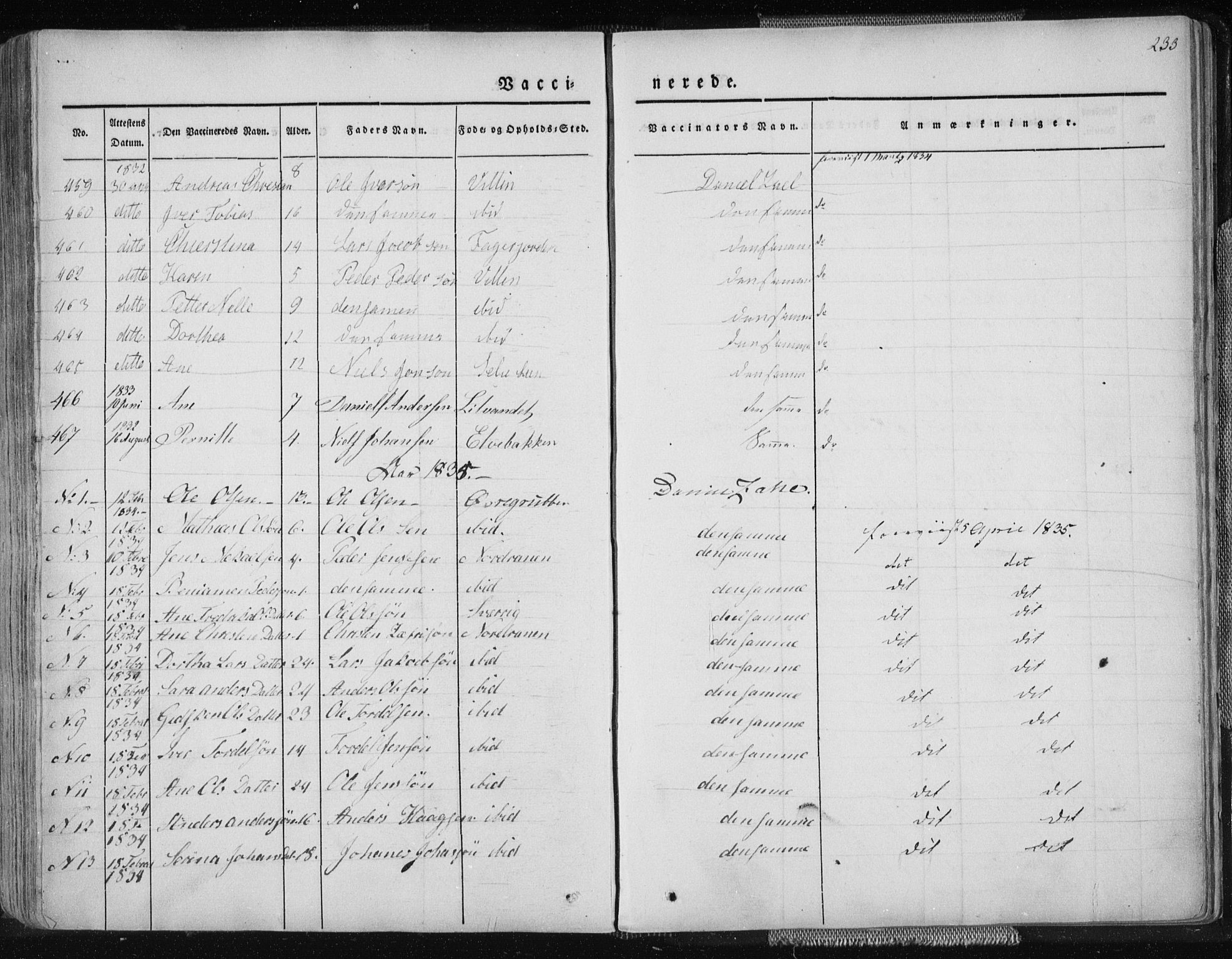 Ministerialprotokoller, klokkerbøker og fødselsregistre - Nordland, AV/SAT-A-1459/827/L0390: Parish register (official) no. 827A02, 1826-1841, p. 233