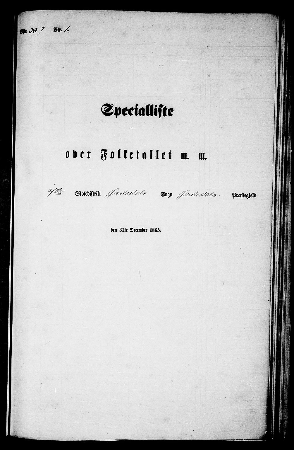 RA, 1865 census for Orkdal, 1865, p. 209