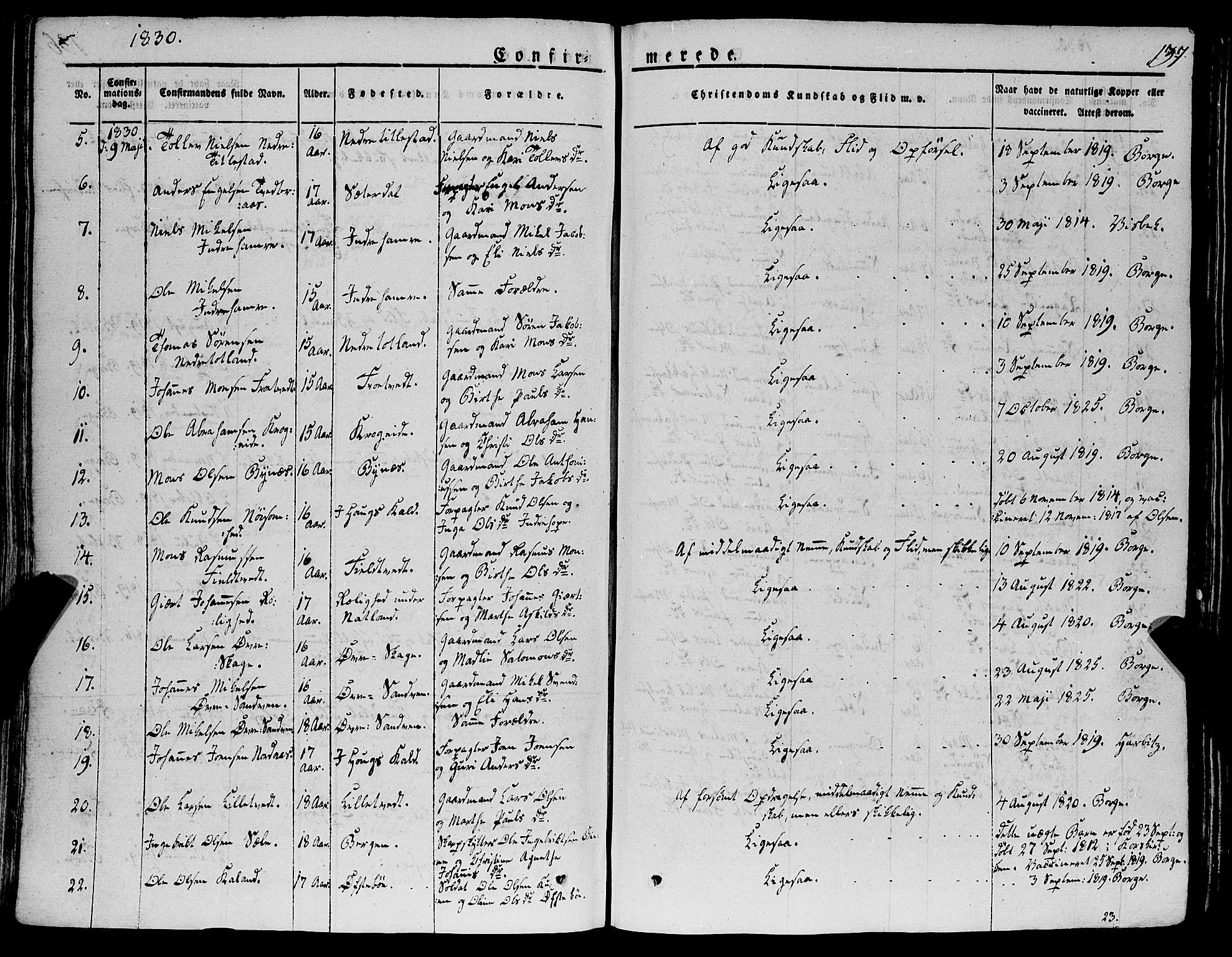 Fana Sokneprestembete, AV/SAB-A-75101/H/Haa/Haaa/L0008: Parish register (official) no. A 8, 1829-1851, p. 137