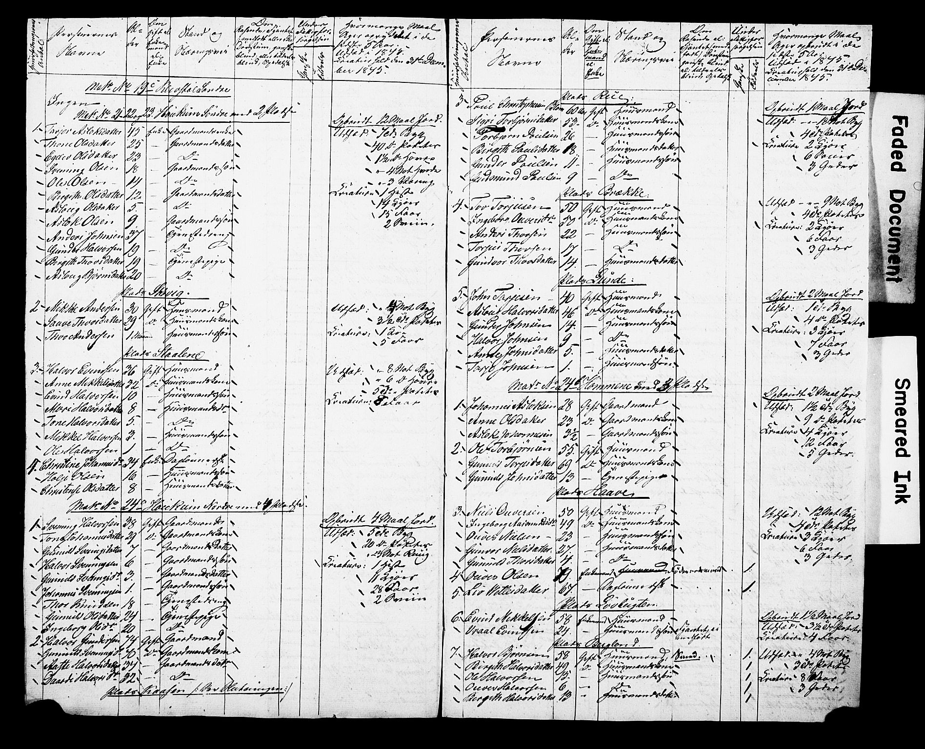 , Census 1845 for Kviteseid, 1845, p. 14