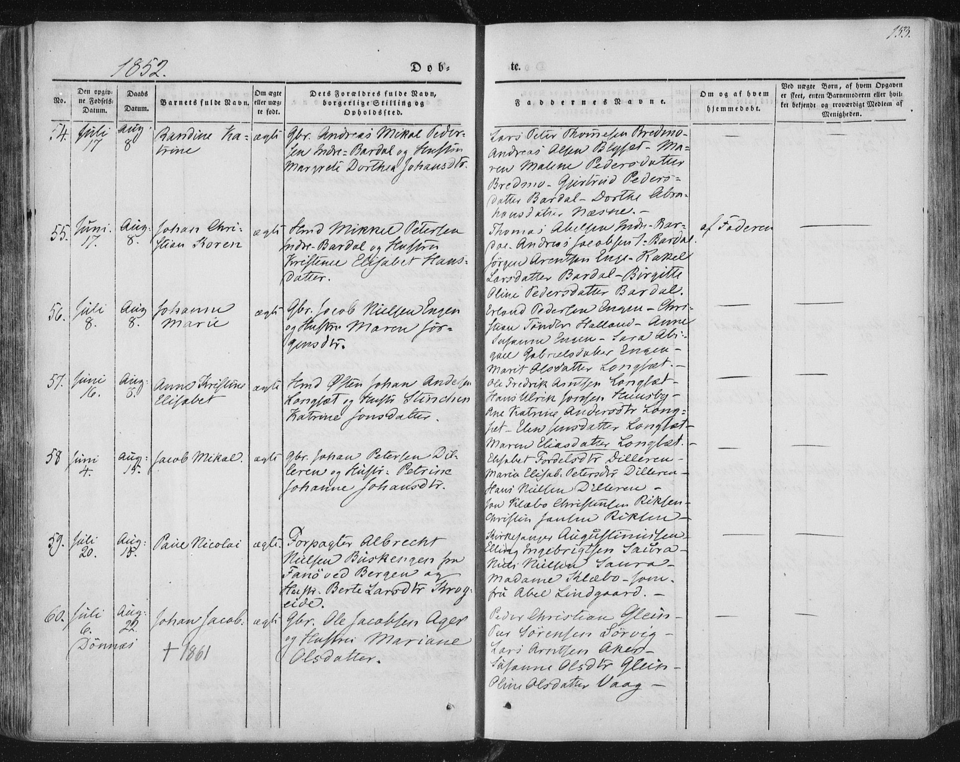 Ministerialprotokoller, klokkerbøker og fødselsregistre - Nordland, AV/SAT-A-1459/838/L0549: Parish register (official) no. 838A07, 1840-1854, p. 153