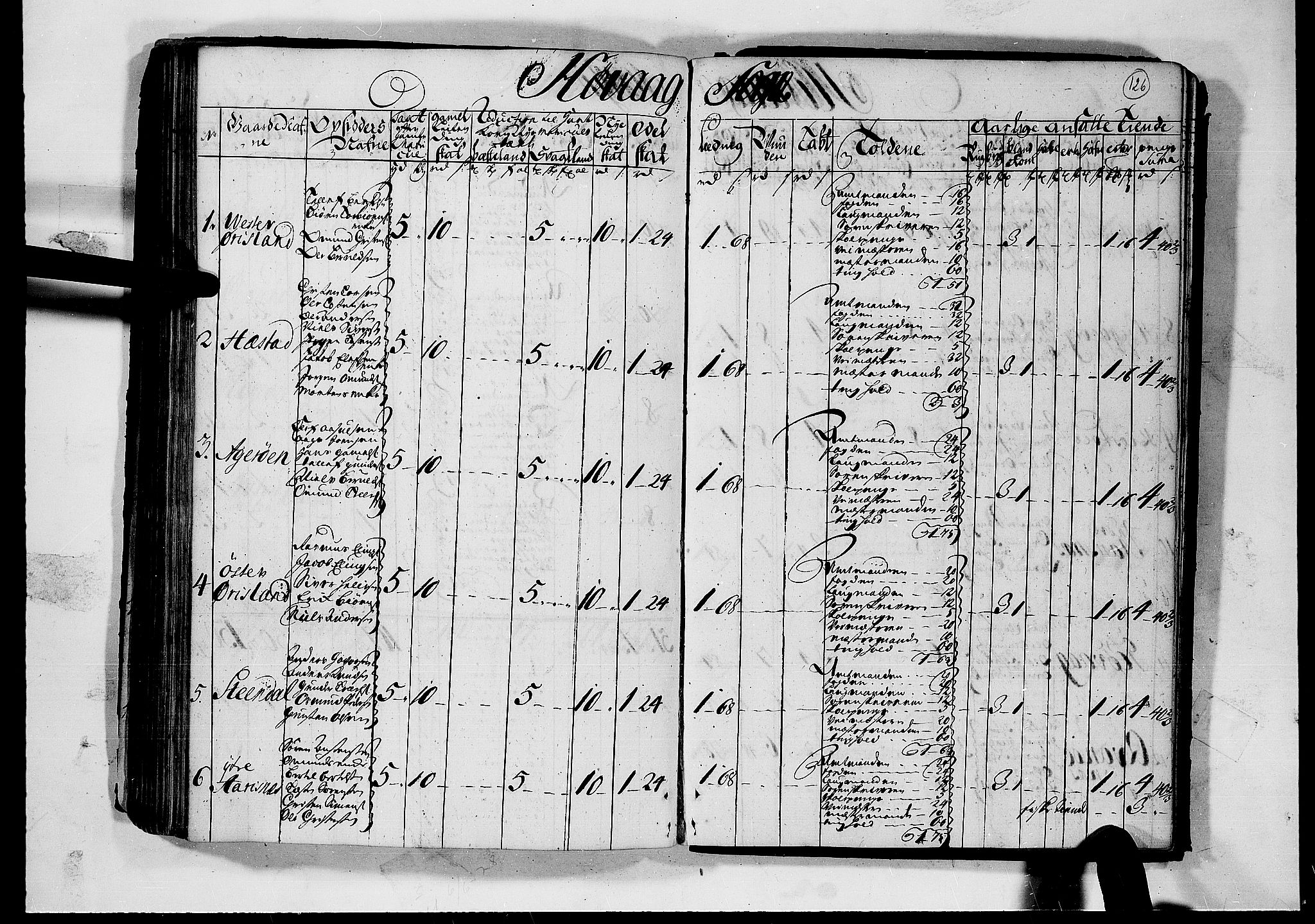 Rentekammeret inntil 1814, Realistisk ordnet avdeling, AV/RA-EA-4070/N/Nb/Nbf/L0124: Nedenes matrikkelprotokoll, 1723, p. 125b-126a