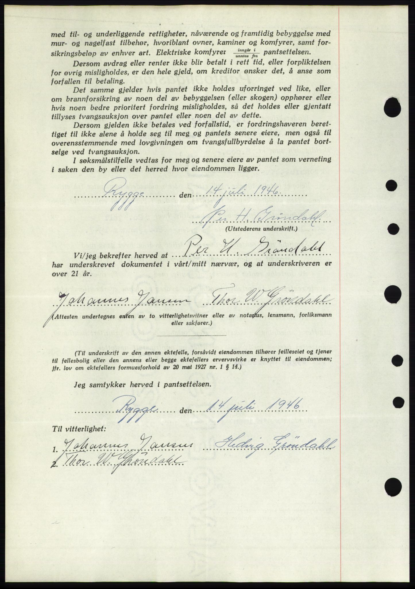 Moss sorenskriveri, SAO/A-10168: Mortgage book no. B15, 1946-1946, Diary no: : 1628/1946