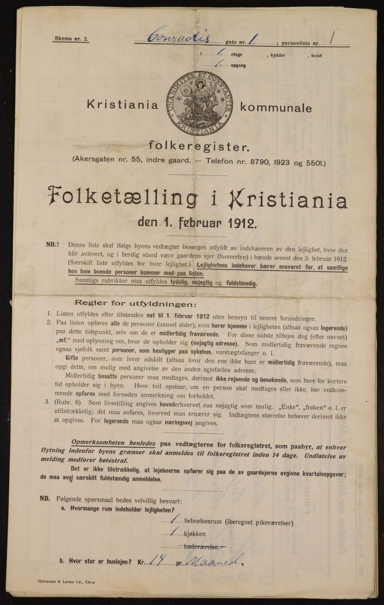 OBA, Municipal Census 1912 for Kristiania, 1912, p. 13171