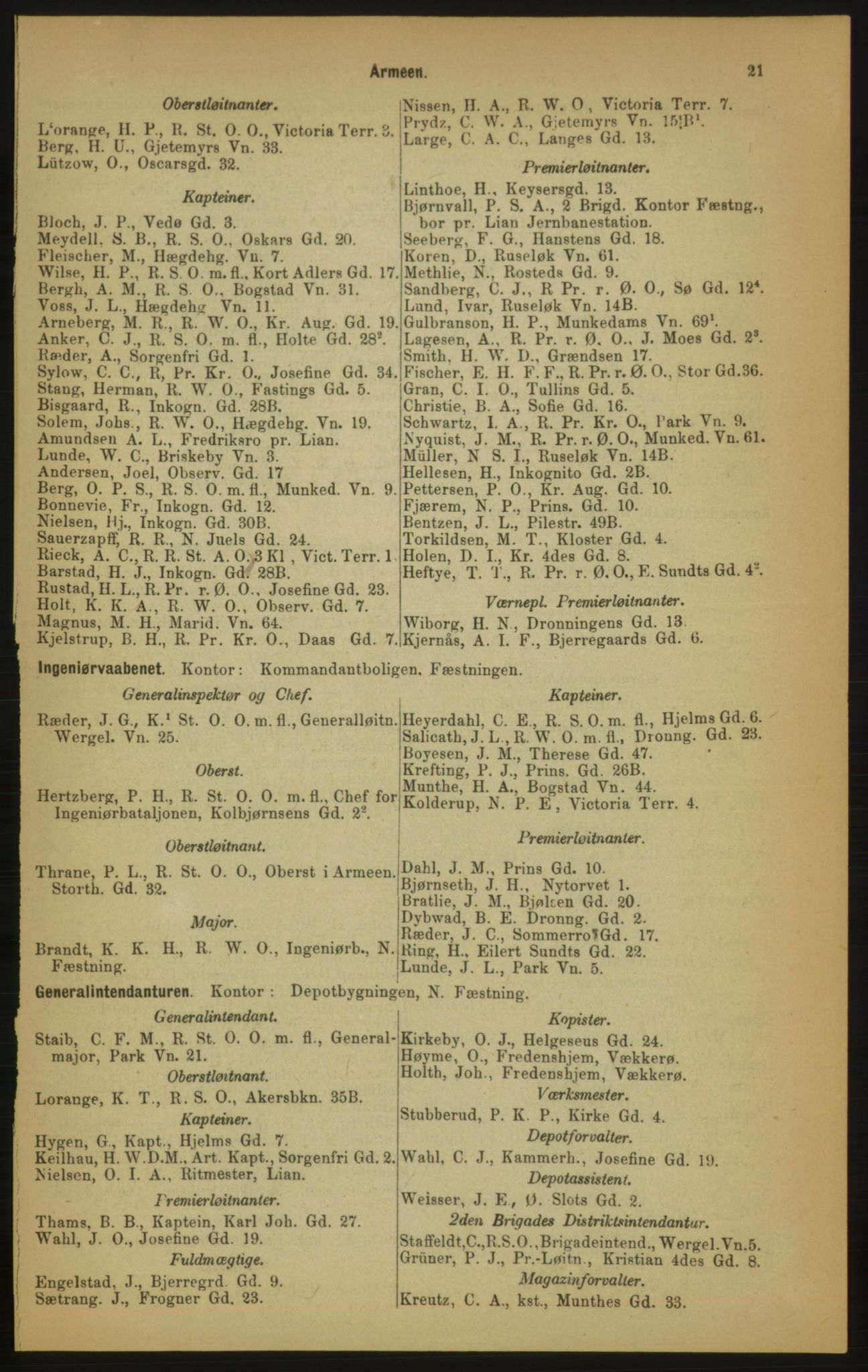 Kristiania/Oslo adressebok, PUBL/-, 1891, p. 21