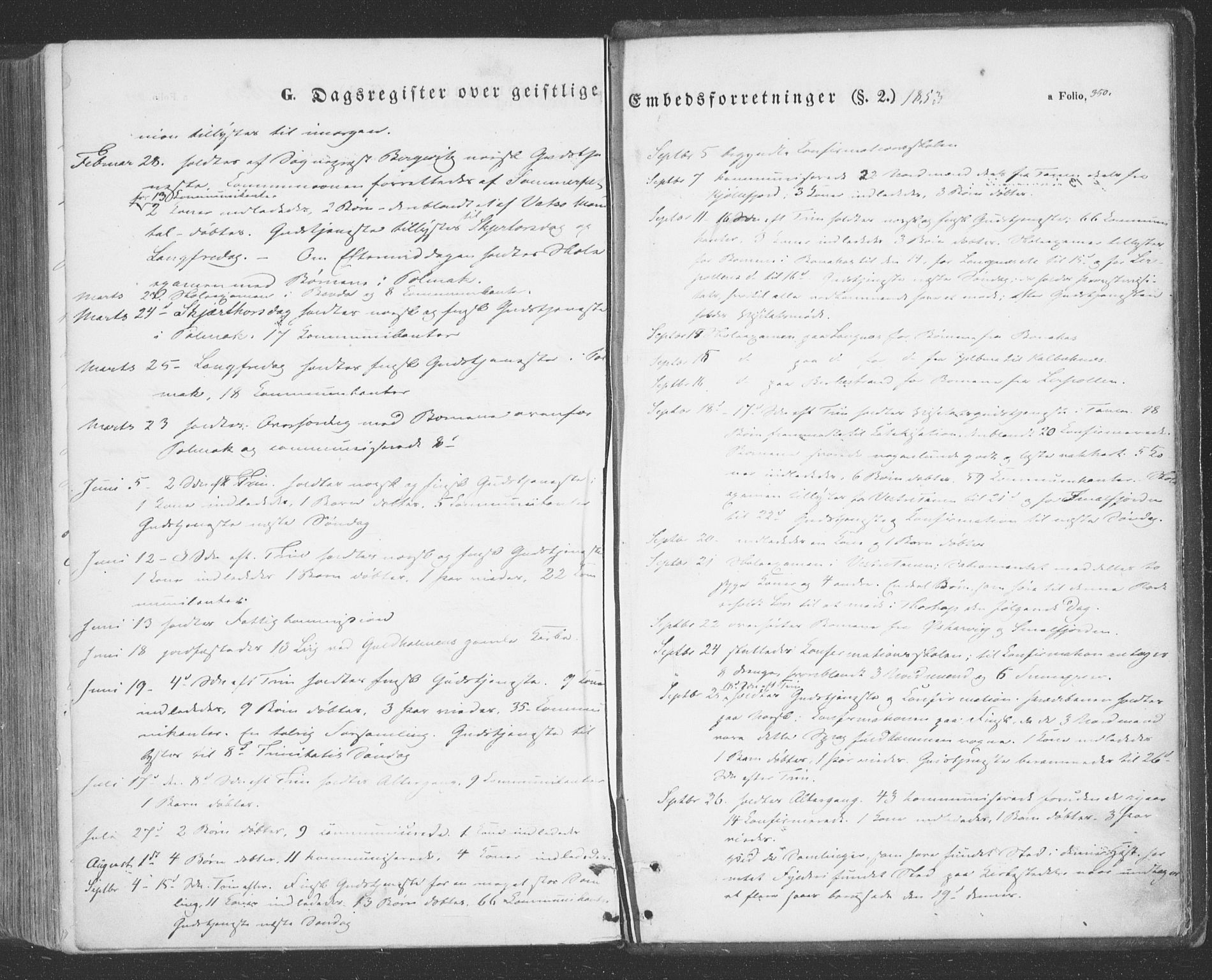 Tana sokneprestkontor, SATØ/S-1334/H/Ha/L0001kirke: Parish register (official) no. 1, 1846-1861, p. 350