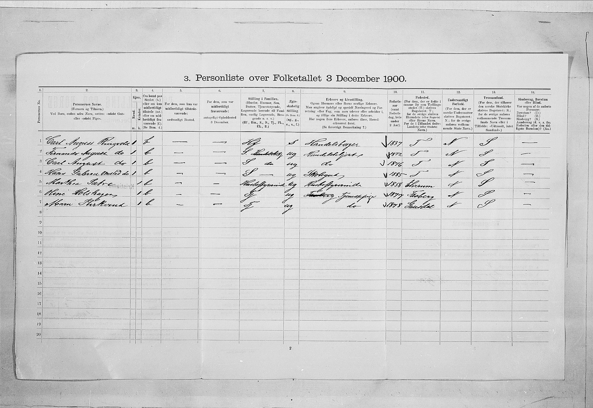 SAO, 1900 census for Kristiania, 1900, p. 112714